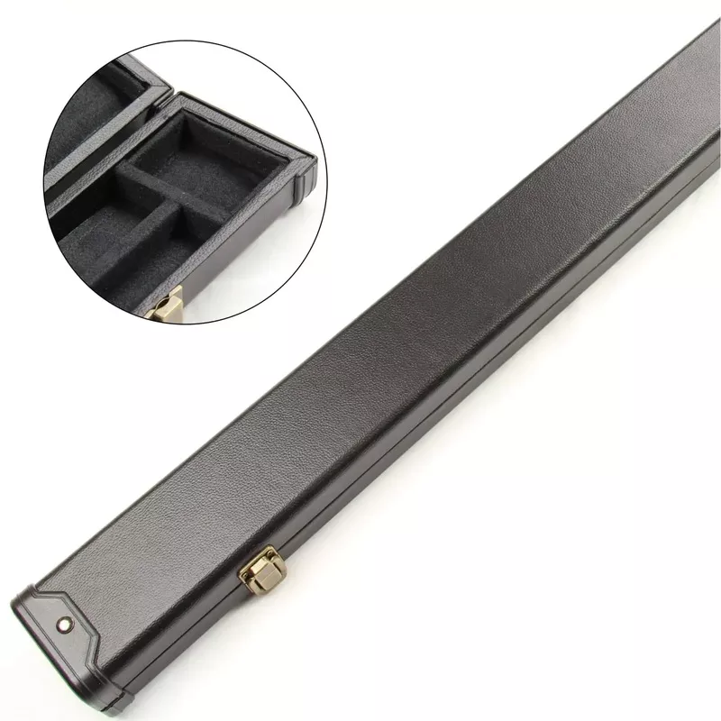 1 Piece PLAIN BLACK Tough Plastic Ends Snooker Cue Case Holds 2 Cues