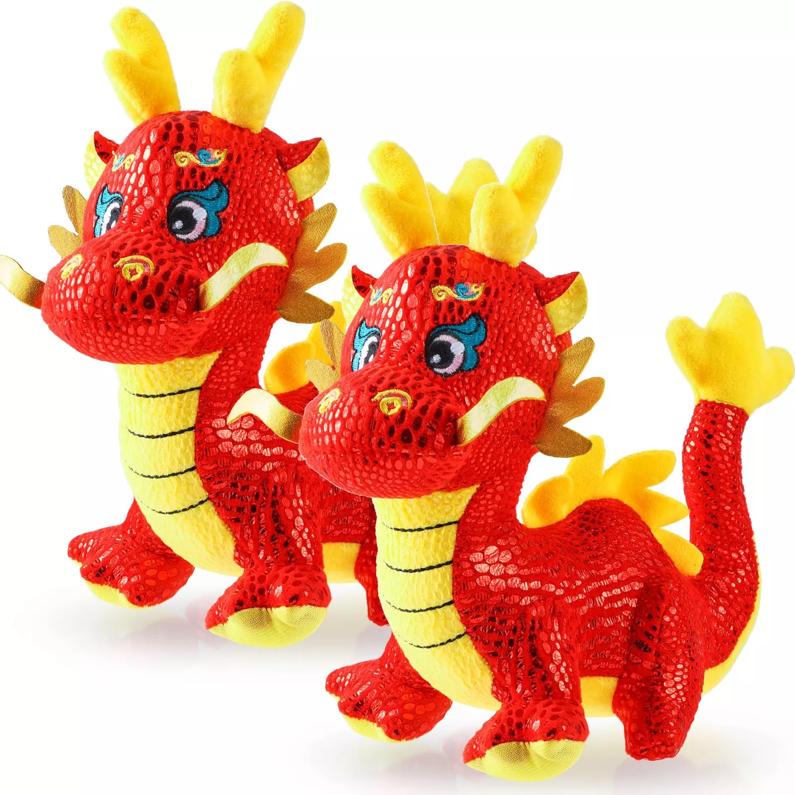 2 Pcs Chinese Dragon Plush 2025 Year Of The Dragon Stuffed Animal Plus