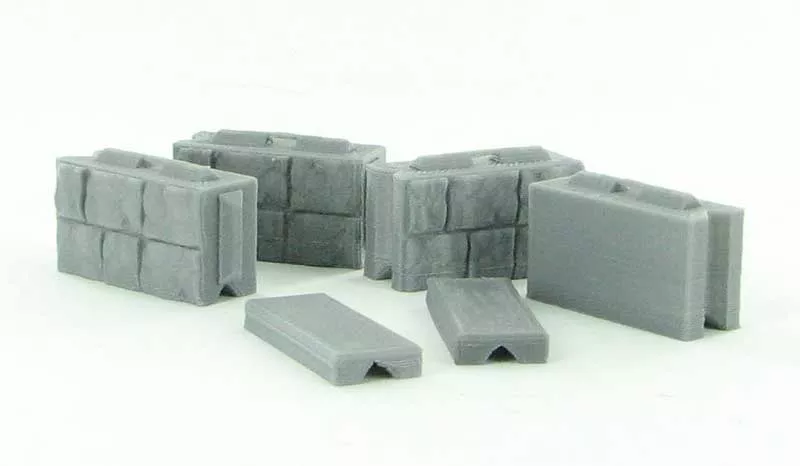 3D To Scale 50-130-GY 1/50 Scale Precast Wall Block Set