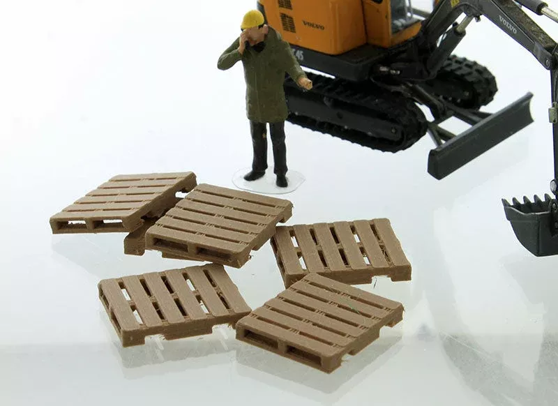 3D To Scale 50-242-WD 1/50 Scale Freight Pallets - Wood Tone 6 Pack