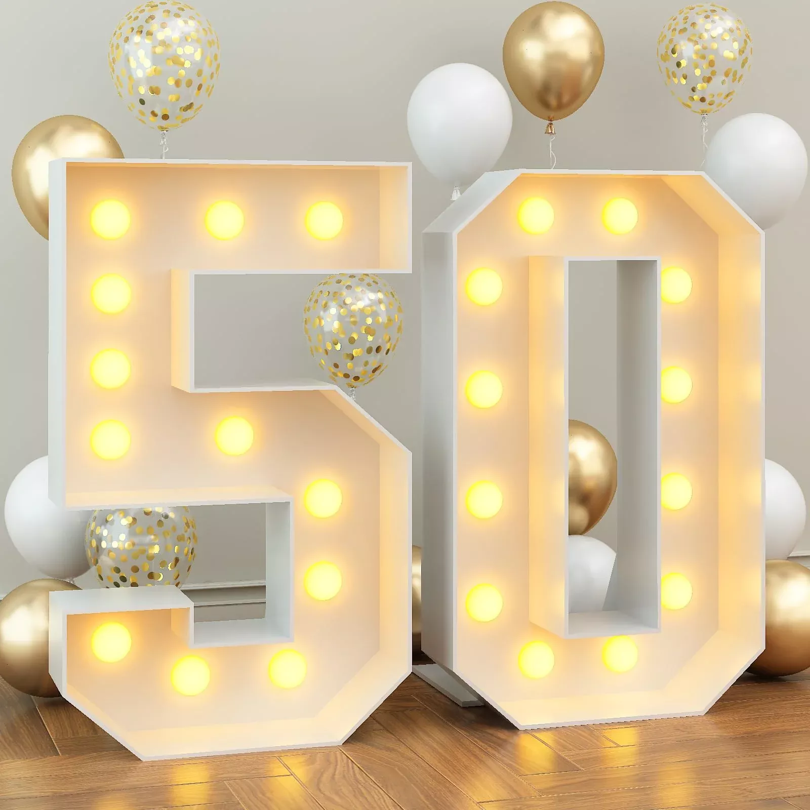 4Ft Light Up Numbers 50 Mosaic Numbers Marquee Frame With Slots For 50