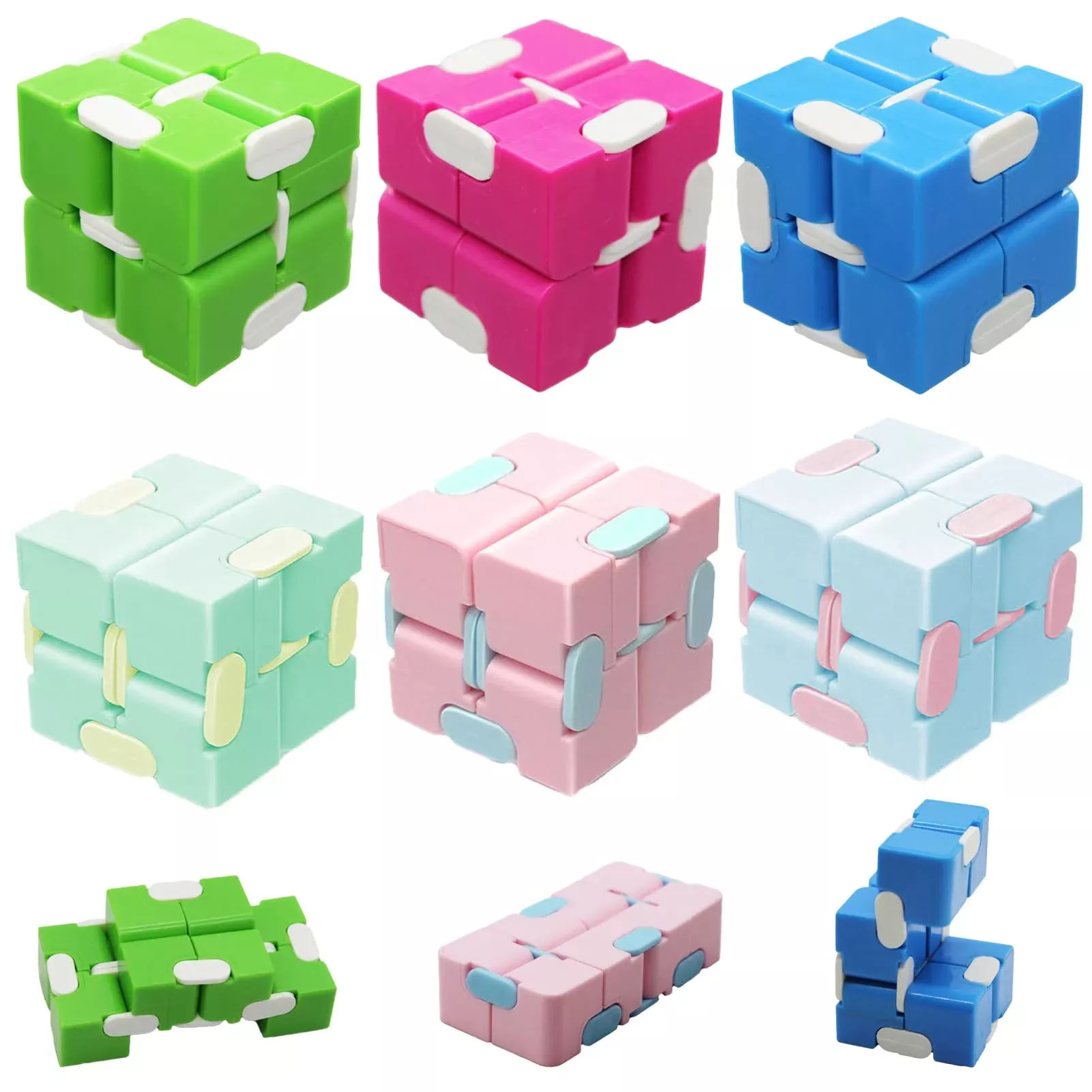6 Pack Infinity Cube Toys, Fidget Blocks For Kids Boys Girls, Infinite