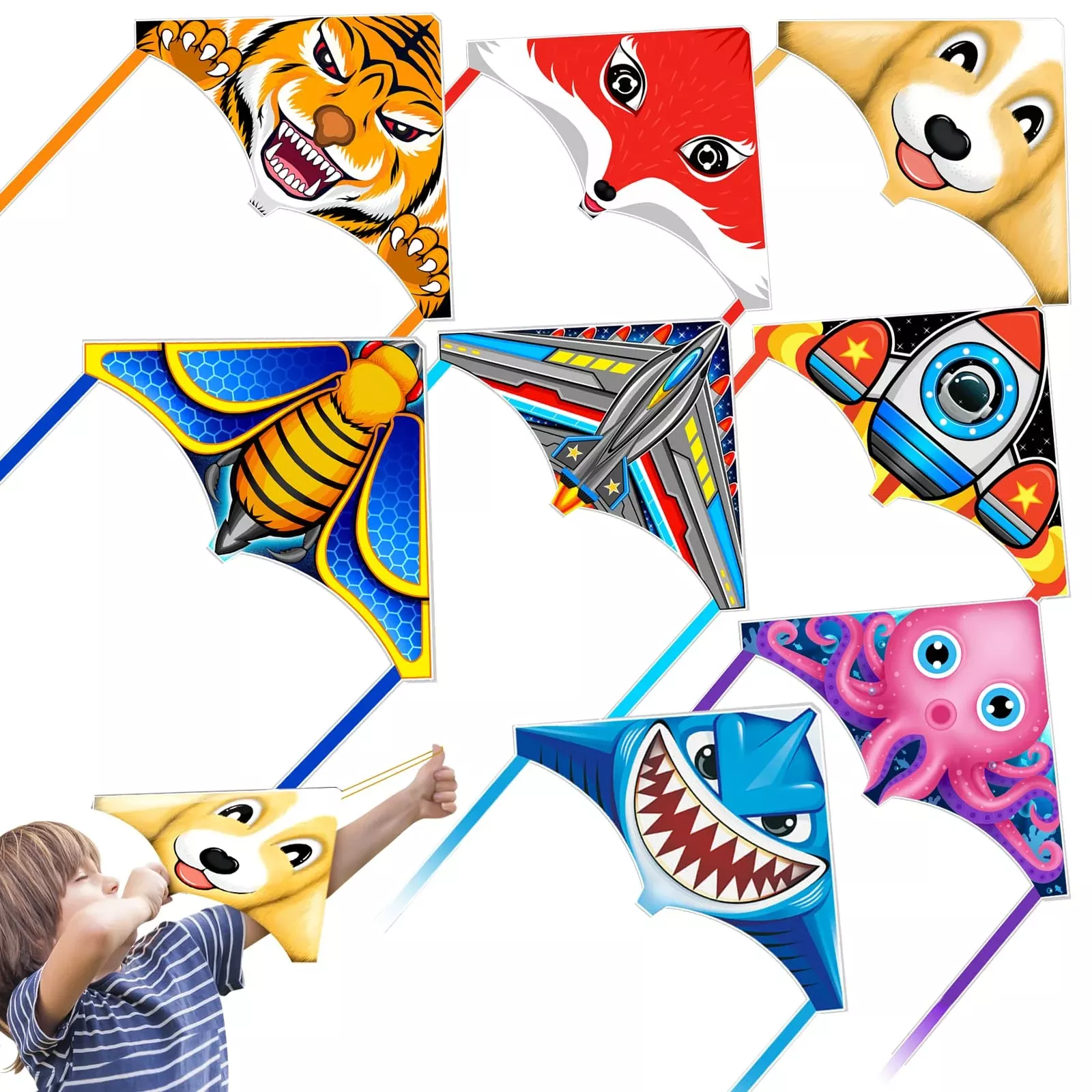 8Pcs Flying Toys| Small Kites| Airplane Launcher Toys For Kids 3-5 6 7