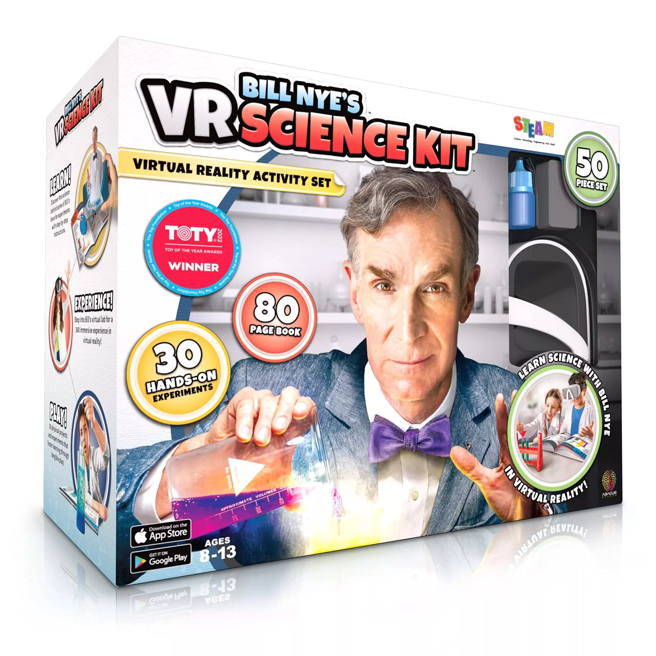 Abacus Brands VR Science Lab Kit for Kids - Blue - 50 Piece Set