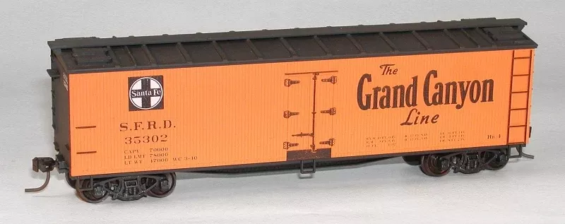 Accurail 48152 HO Scale 40' Wood Reefer Kit Santa Fe "Grand Canyon" - NOS