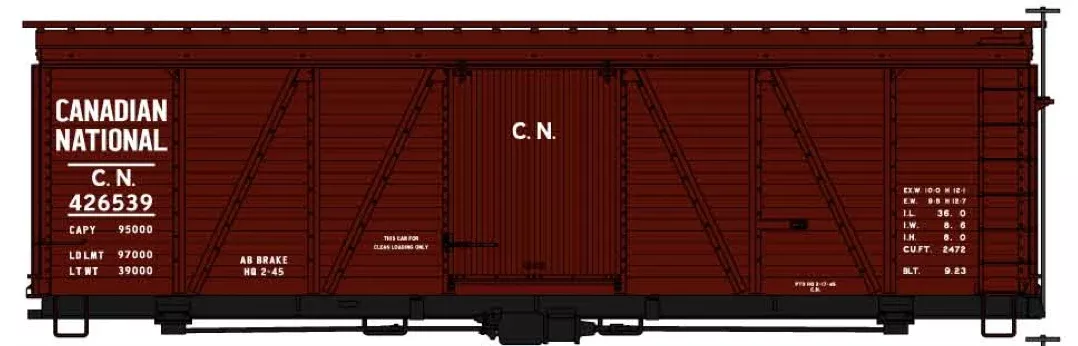 Accurail 81541 HO Scale Fowler 36' Boxcar Kit Canadian National CN #'s Vary