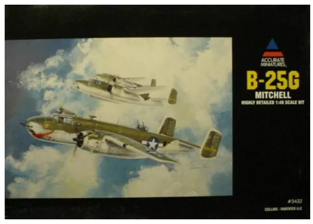 ACCURATE 3432 1/48 B-25G Mitchell Aircraft Plastic Model Kit NOS