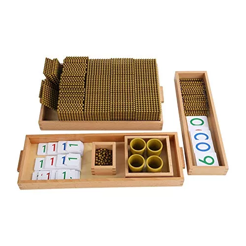 Adena Montessori Beads Set for Math Activities, Medium, 100 Units