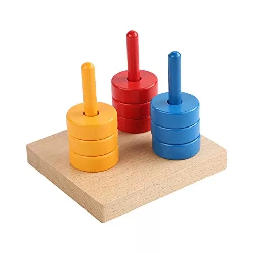 Adena Montessori Colored Discs Toy Set for Toddlers, 5.12"