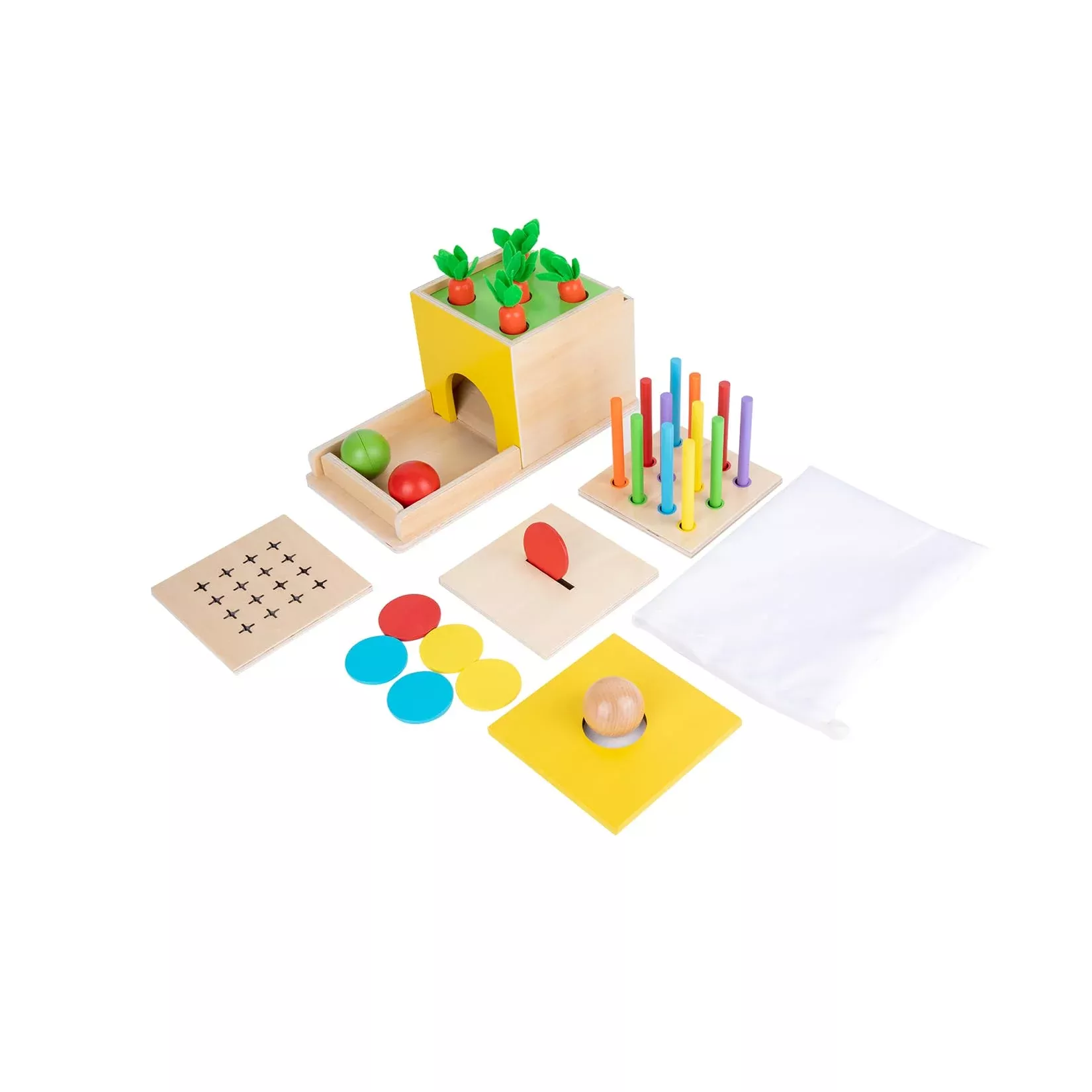 Adena Montessori Toddler Play Kit, 5-in-1 Educational Toys, Yellow