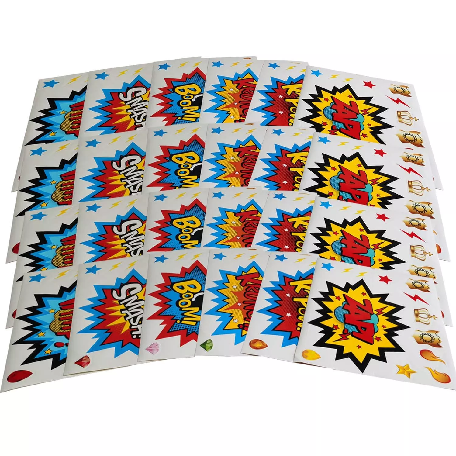 ADJOY Superhero Party Supplies Stickers 24 pcs Colorful 8.7" x