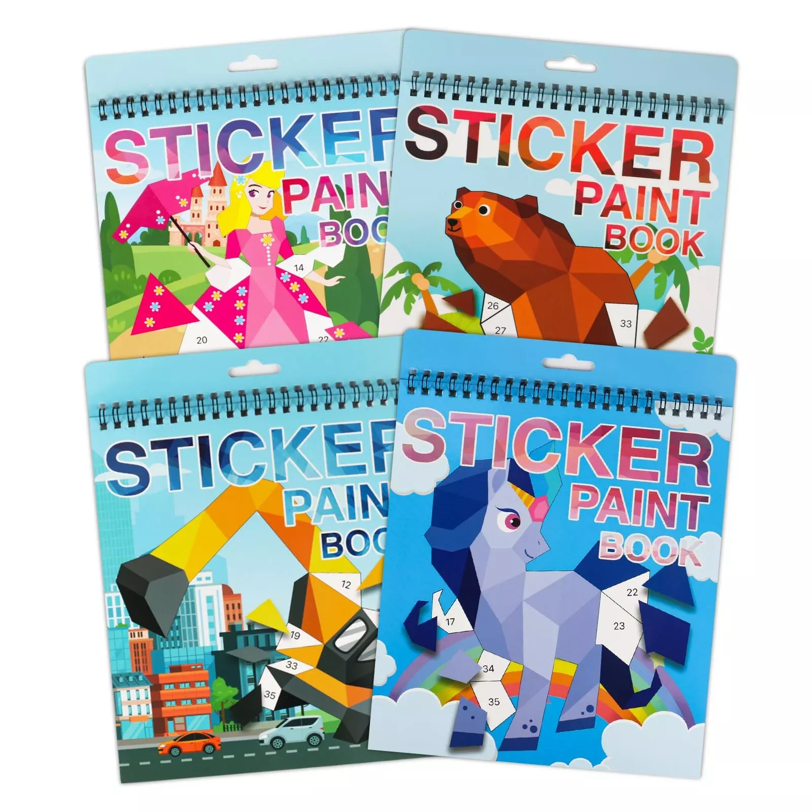 AEAHALY Sticker Books for Kids - Princess, Horse, Vehicle, Animal
