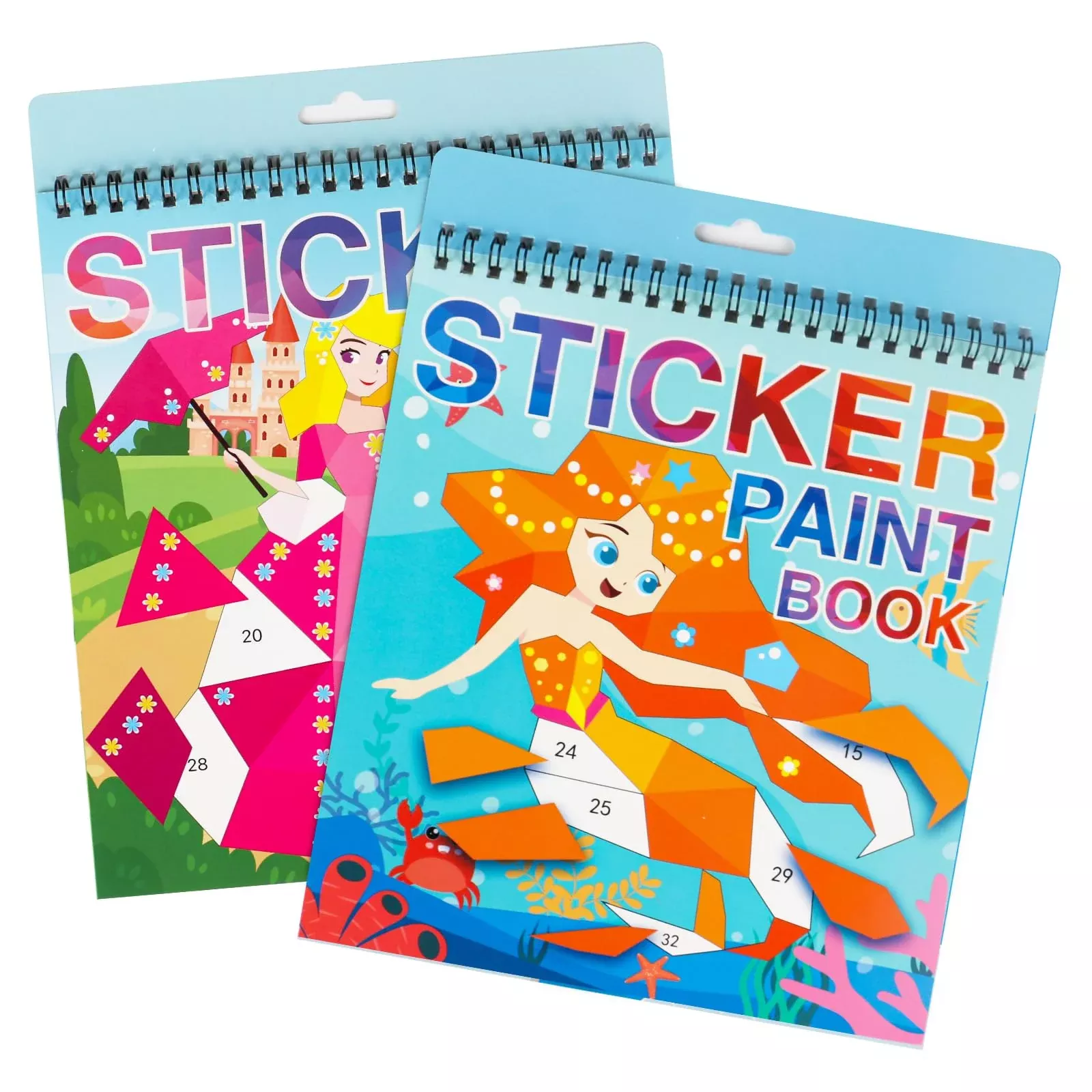 AEAHALY Sticker Books for Kids, Princess Mermaid Theme, Easy to Play