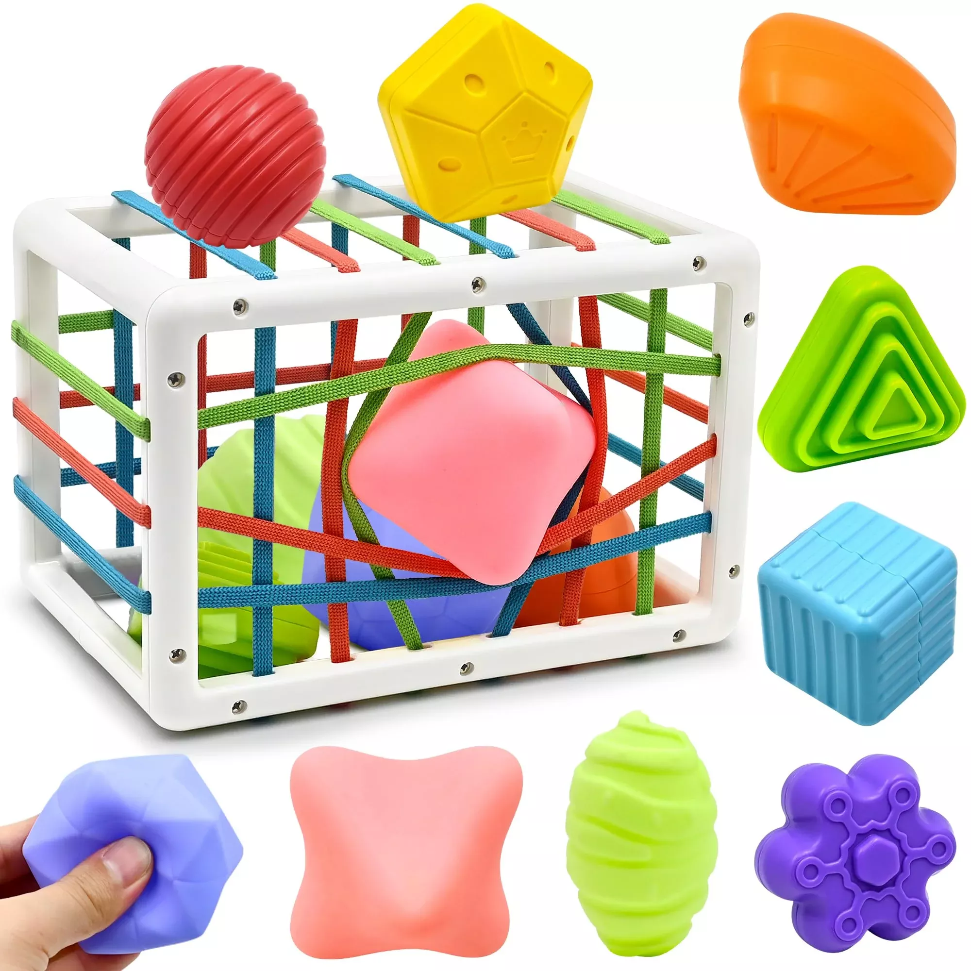 AiTuiTui Sensory Shape Sorting Toy for Babies, Multi, Medium, 12