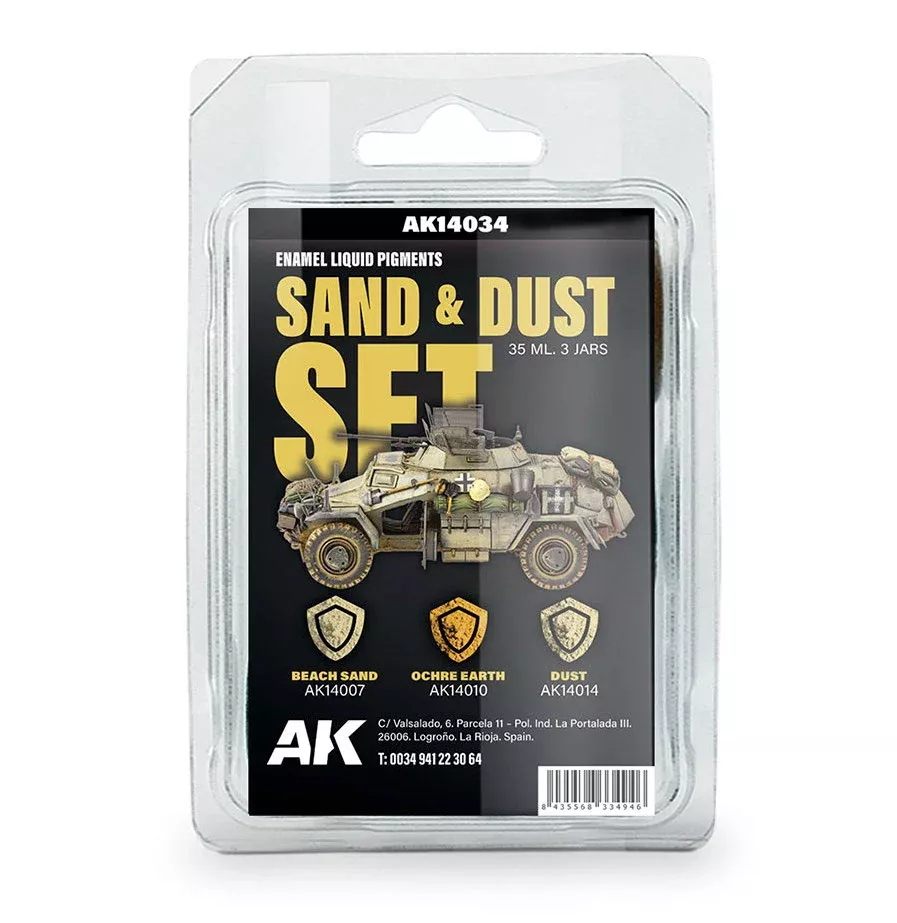 AKI 14034 Sand & Dust Liquid Pigment Enamel Set (14007, 14010, 14014)