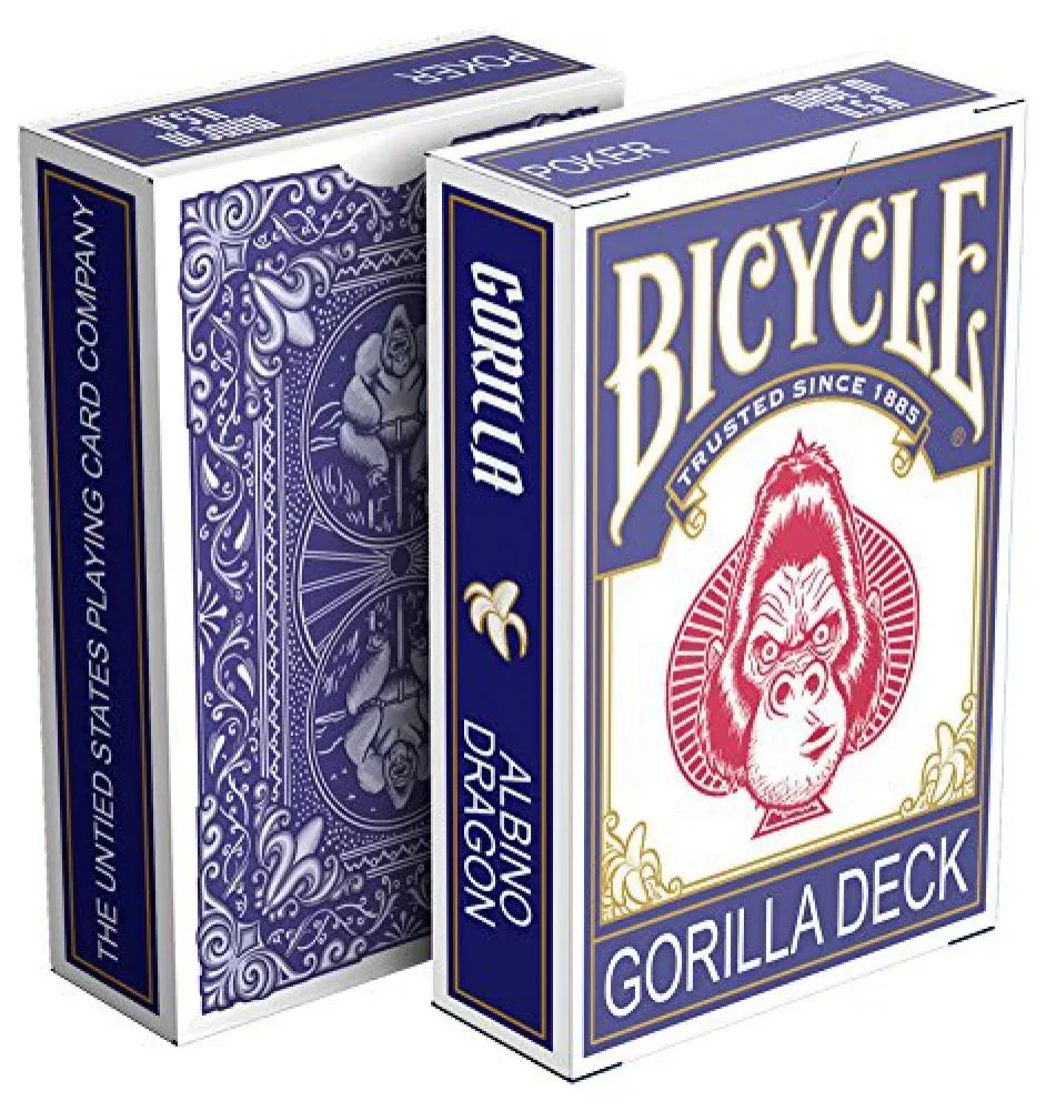 Albino Dragon Playing Cards - Gorilla Deck - Blue - Small - Paper with