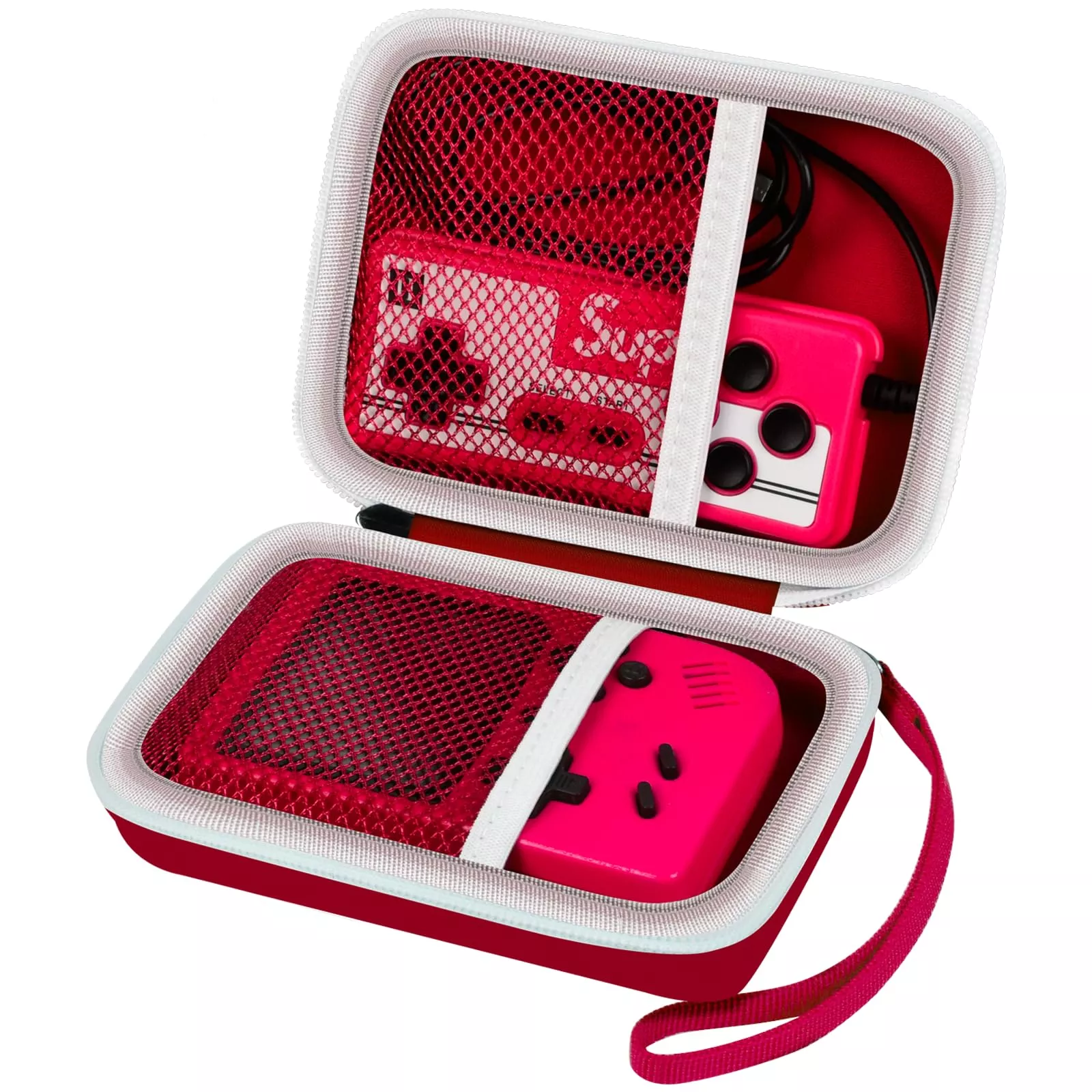 ALKOO Handheld Game Console Case for Retro Consoles, Red, Compact