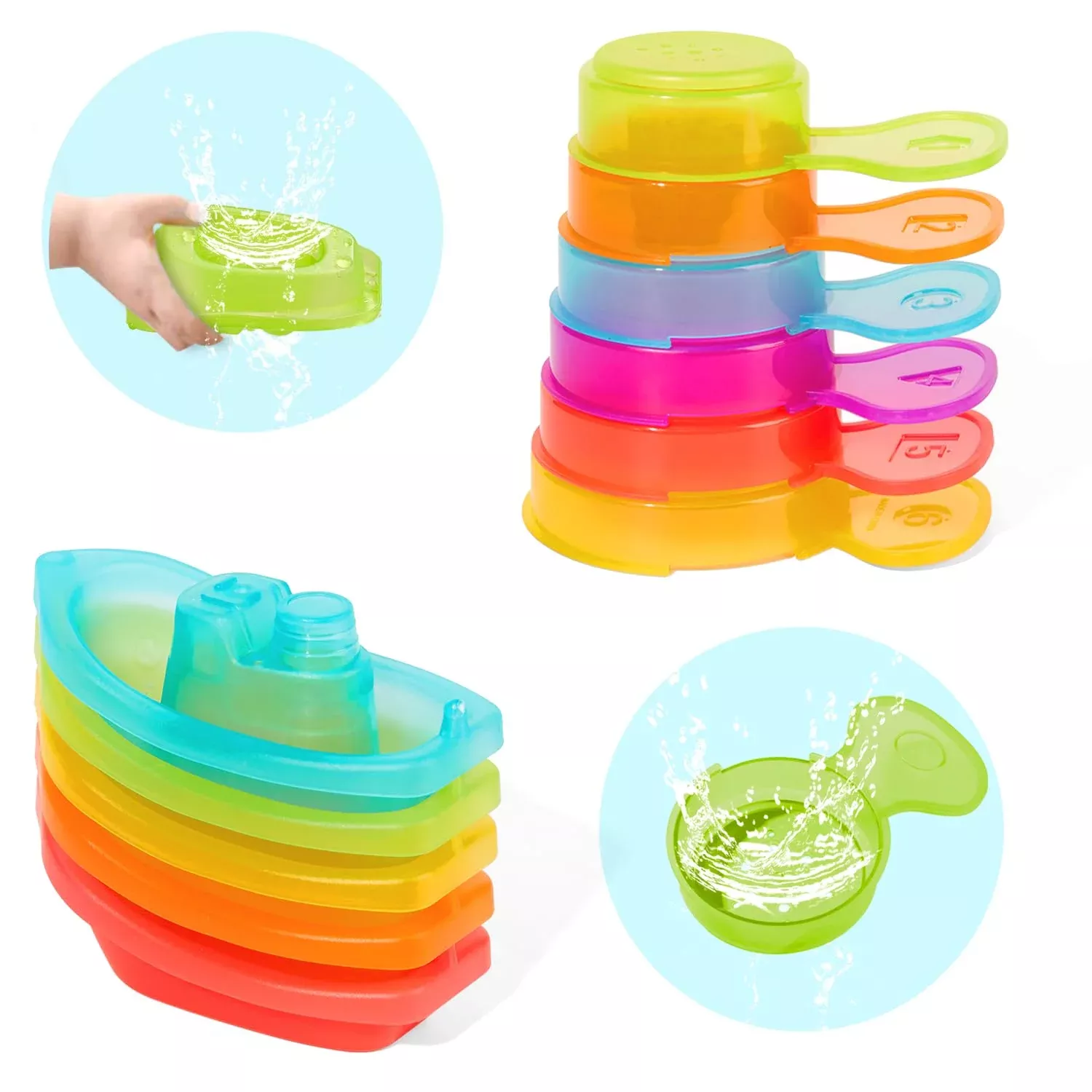 AMCHSURI 11PCS Bath Toy Set for Toddlers, 8.5