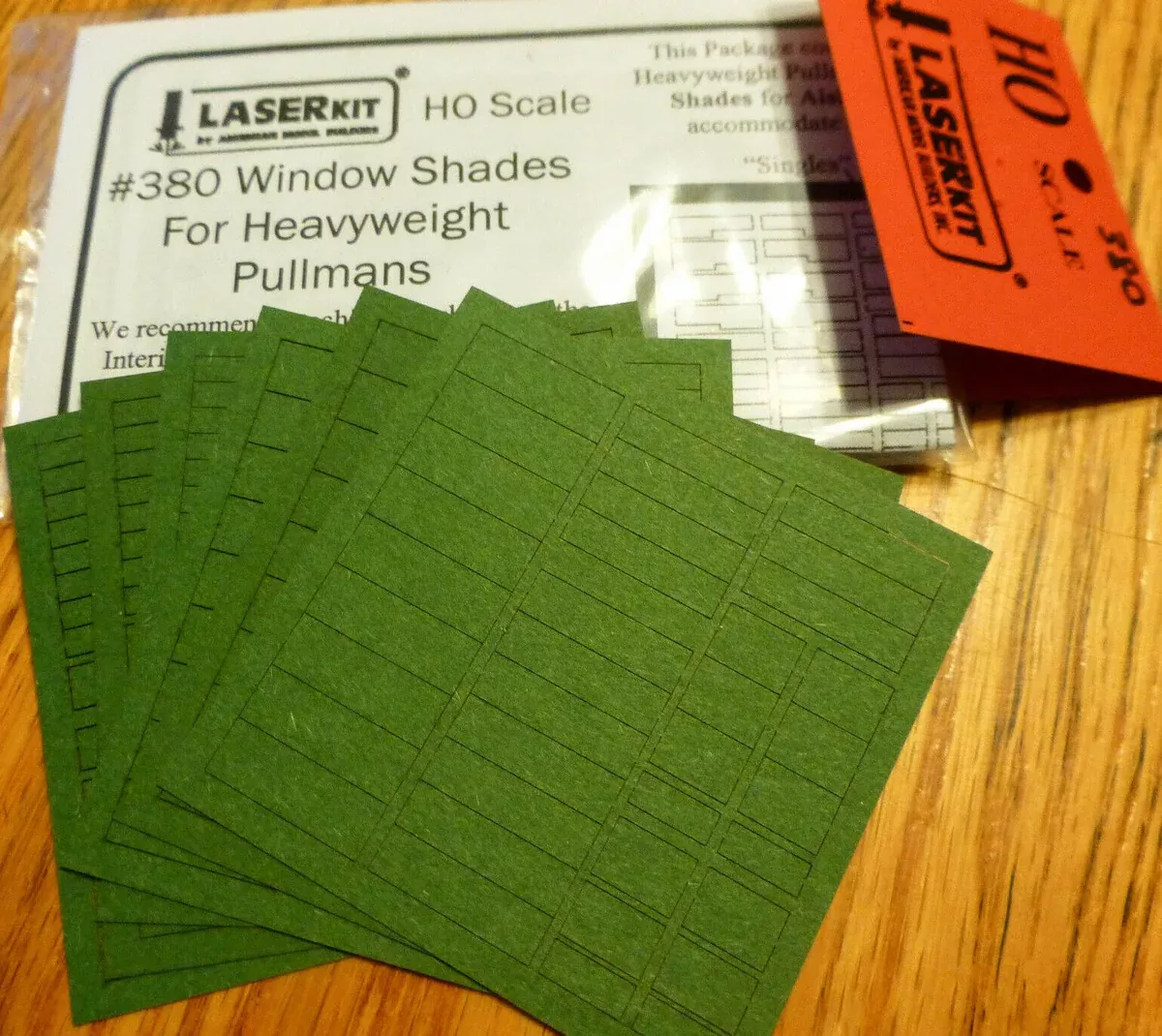 American Model Builders 380 HO Scale Green Universal Window Shades for Walthers or Brancline