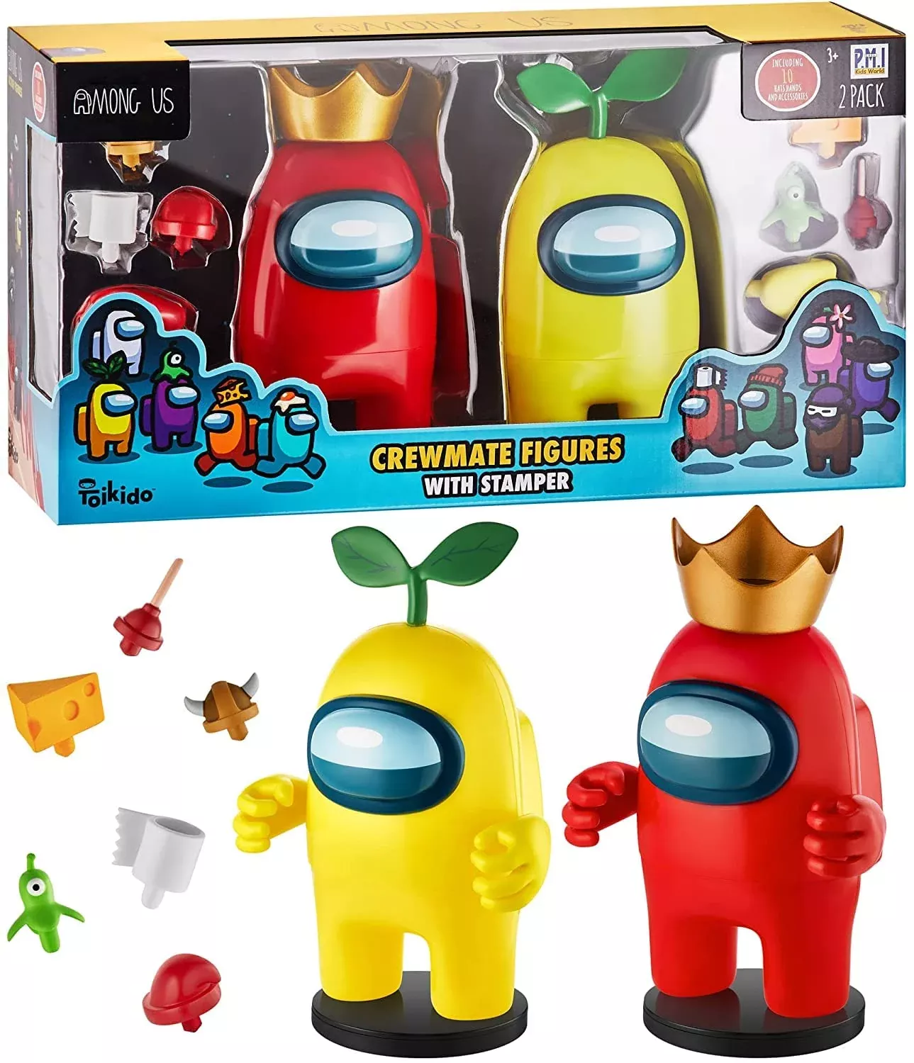 Among Us Stamper Crewmate Figures With Stampers| Two Of Four 6.7-Inch-