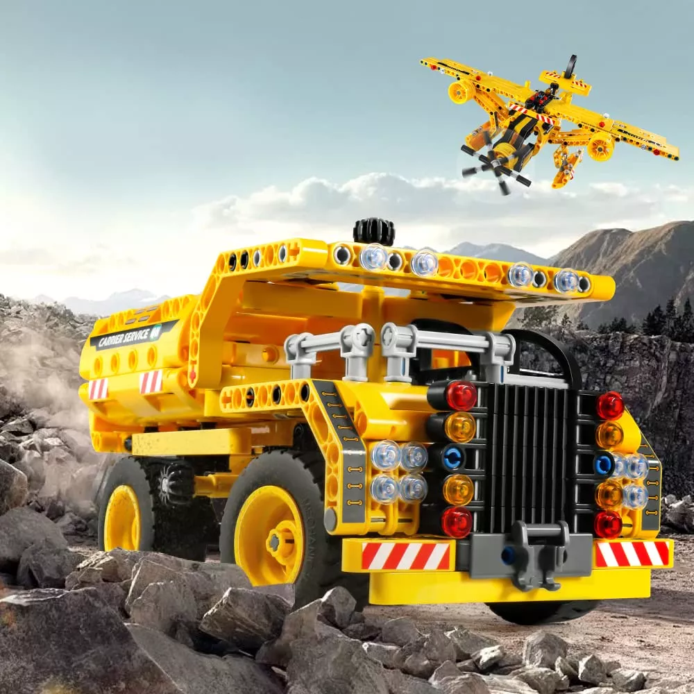 Amy&Benton 361Pcs Building Kit Dump Truck Building Toys Sets 2-In-1 Tr
