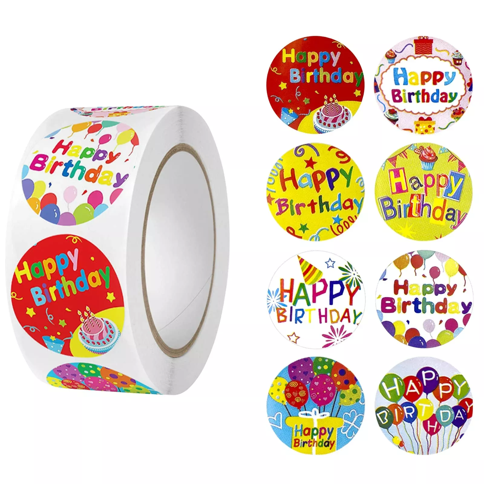 Andiker Birthday Stickers 1 Inch Paper 500 pcs Party Decorations