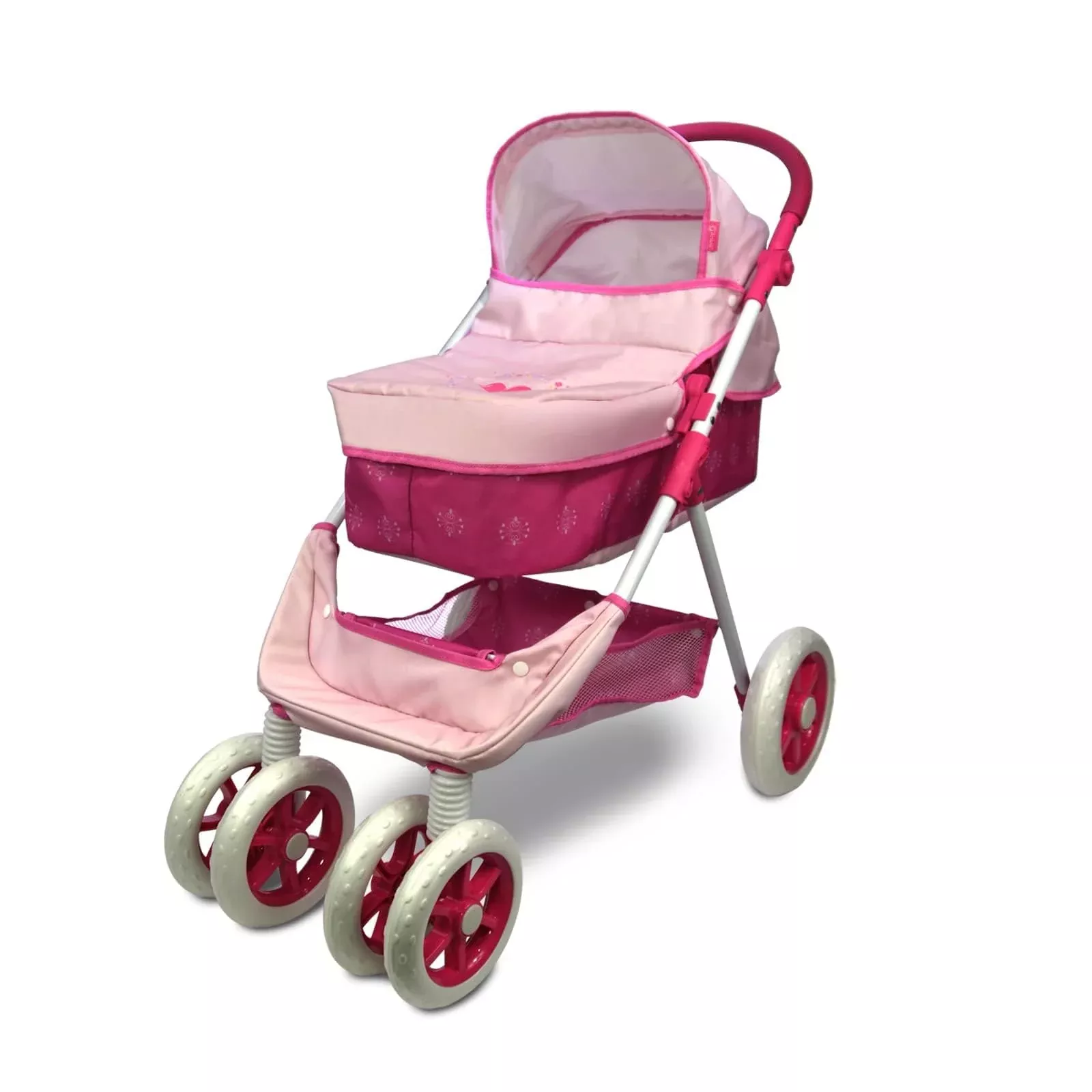ANIVIA Doll Stroller 2-in-1 Adjustable Pram Pink for 18"