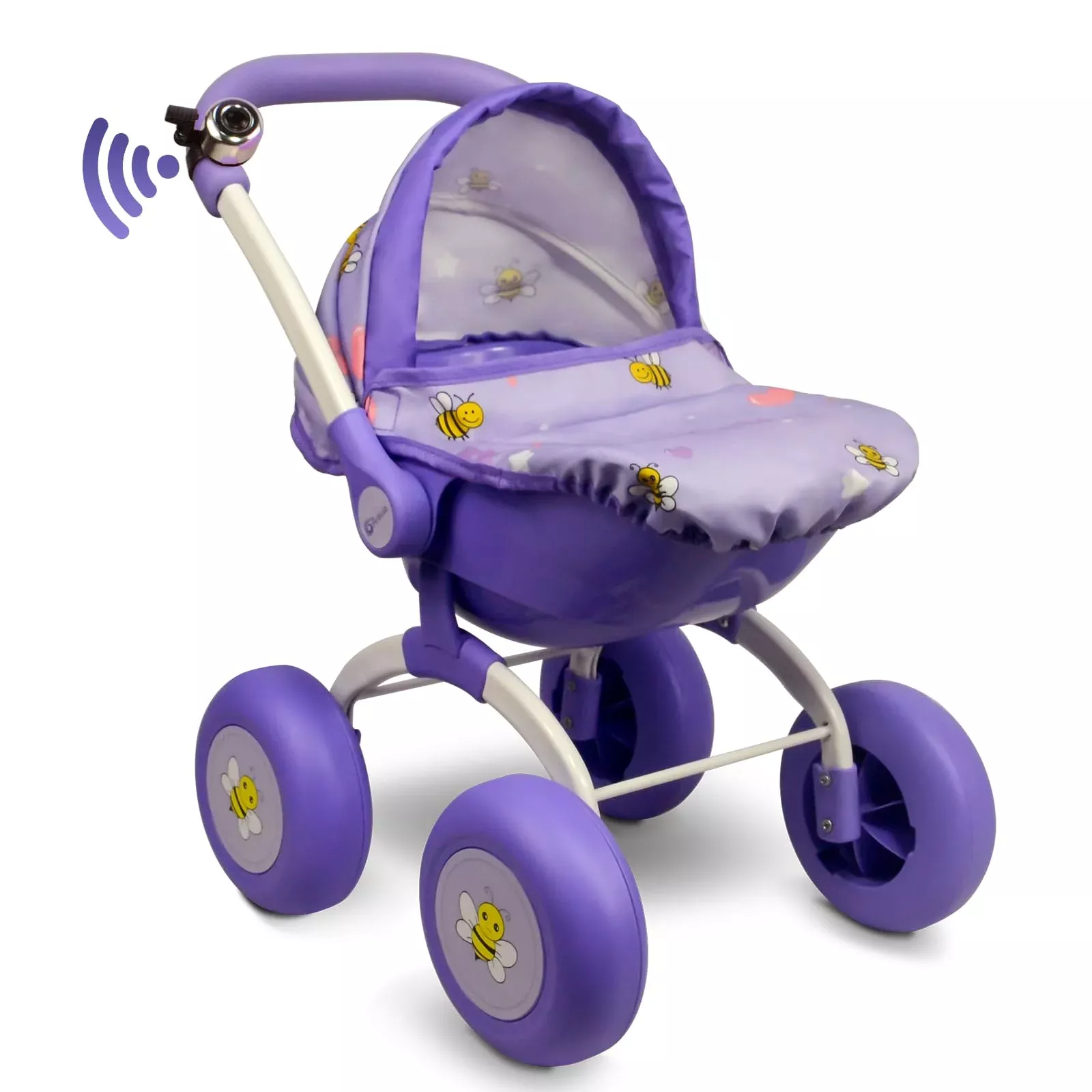 ANIVIA Doll Stroller Toy - Foldable Heart Design for Toddlers, Purple,