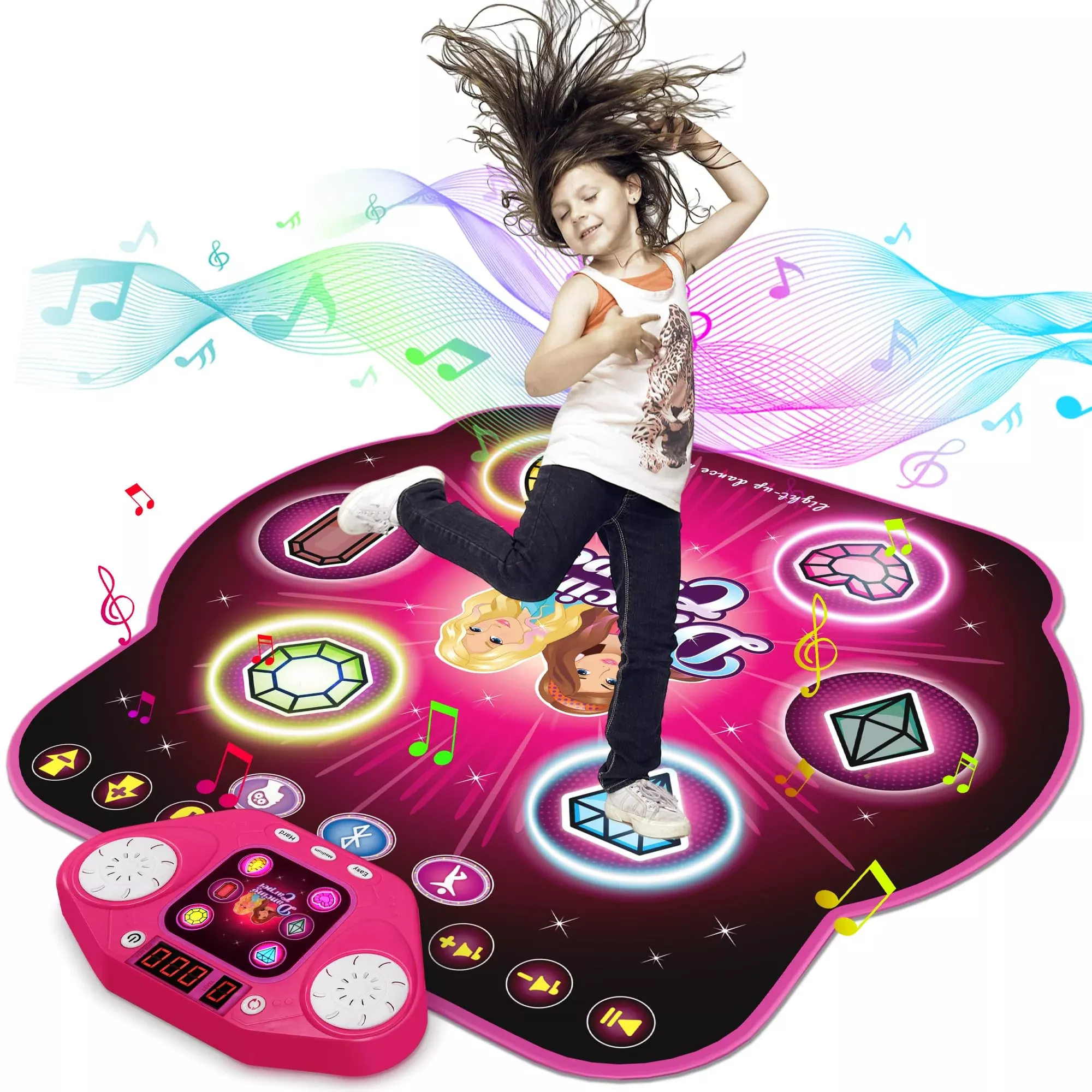ANNKIE Dance Mat for Kids, Bluetooth, Multicolored, Medium Size