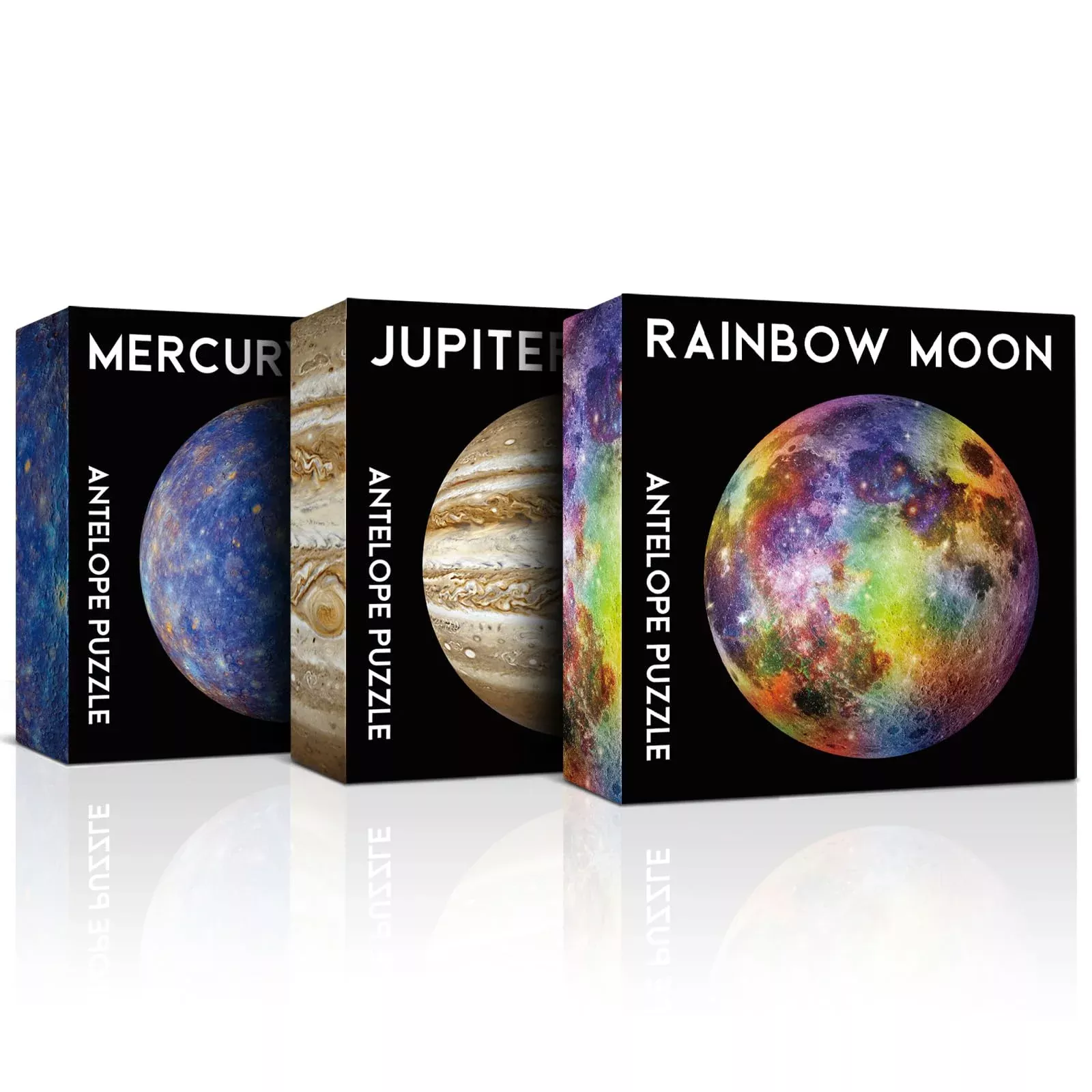 ANTELOPE 1000 Piece Jigsaw Puzzle - Rainbow Moon - Circular Design