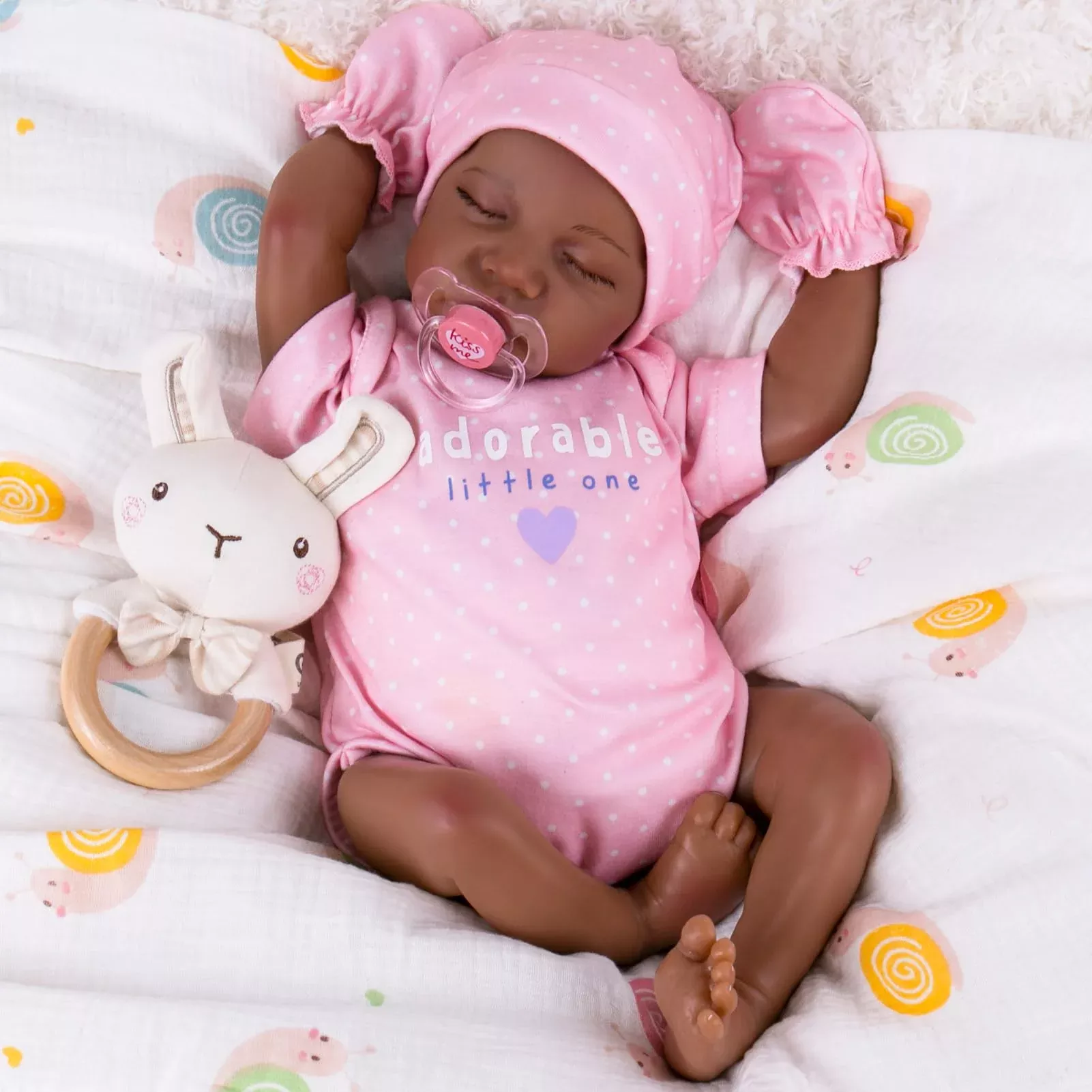 Aori 18-Inch Reborn Baby Doll Black with Feeding Kit - Gift Boxed