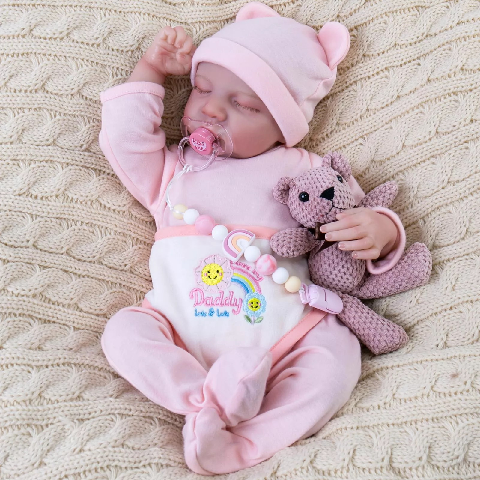 Aori Lifelike Reborn Baby Dolls,18-Inch Realistic Newborn Sleeping Bab
