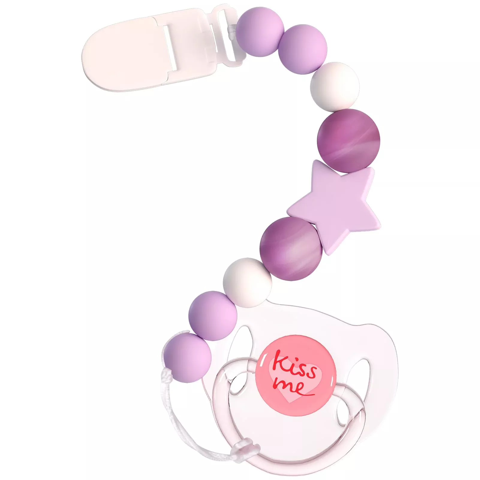 Aori Magnetic Pacifier Set for Reborn Baby Dolls, Purple, Medium
