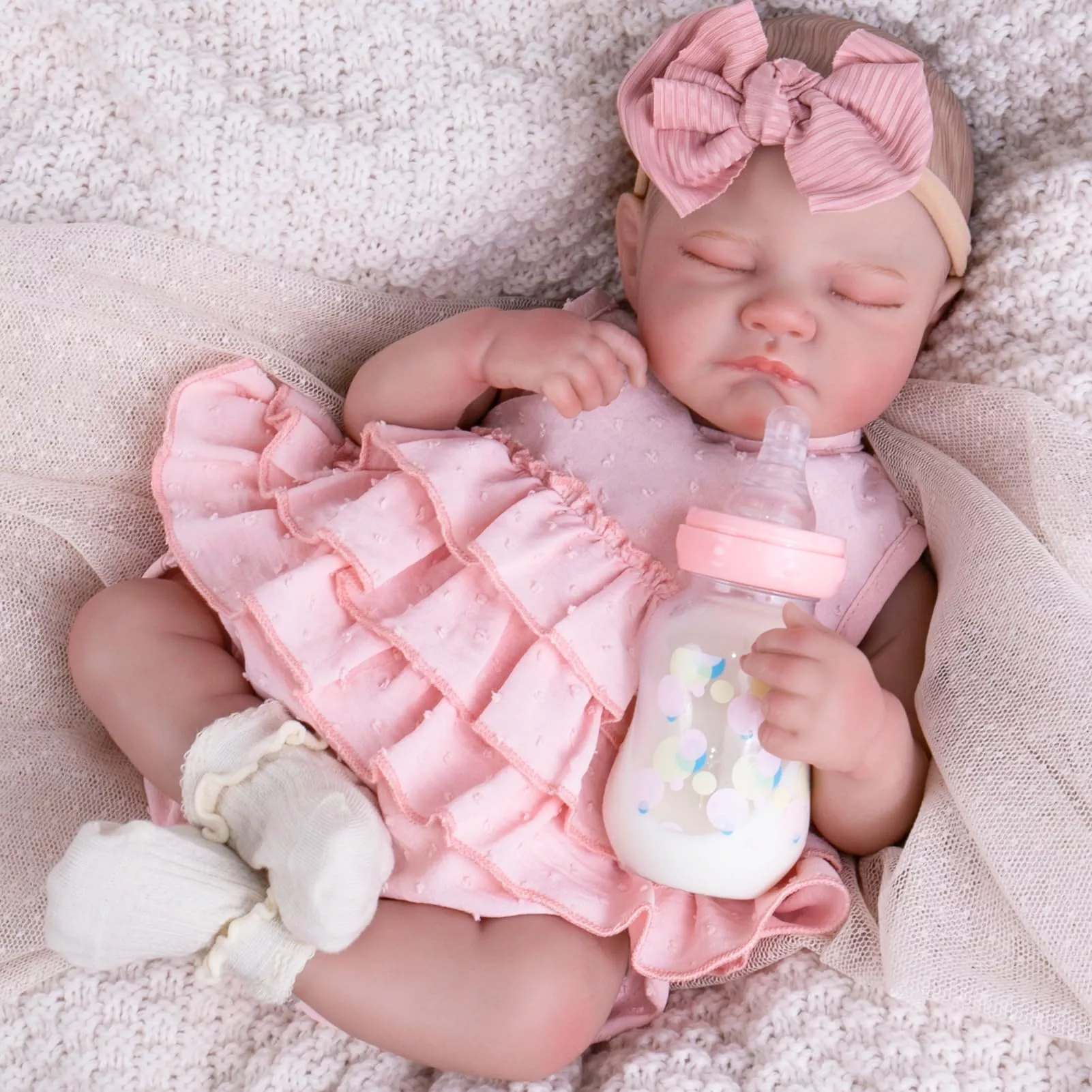 Aori Reborn Baby Doll 20 Inch Light Pink Soft Vinyl for Kids 3+