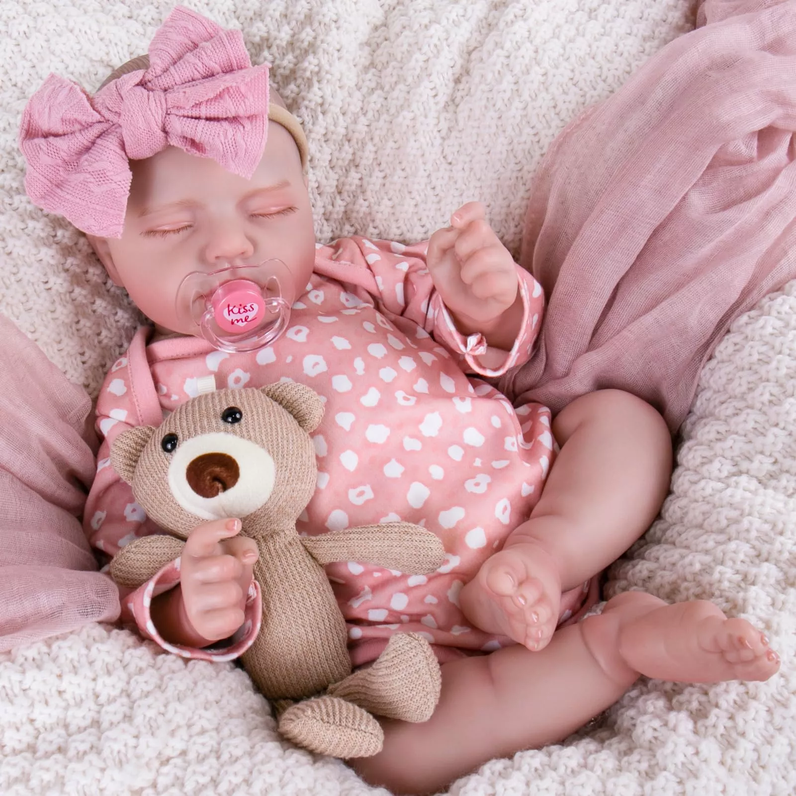 Aori Reborn Baby Doll 20 Inch Pink Lifelike Toy for Imaginative Play
