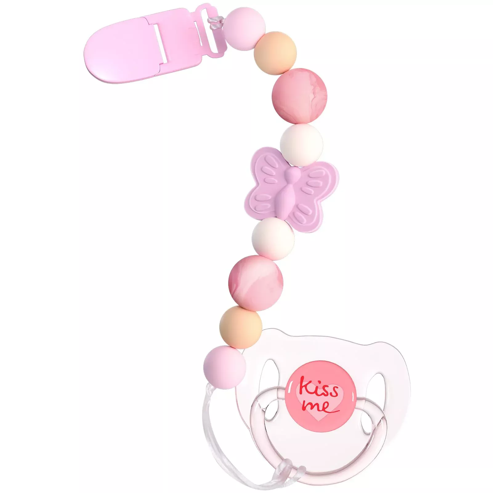 Aori Reborn Baby Doll Magnetic Pacifier & Clip Set, Pink, Medium