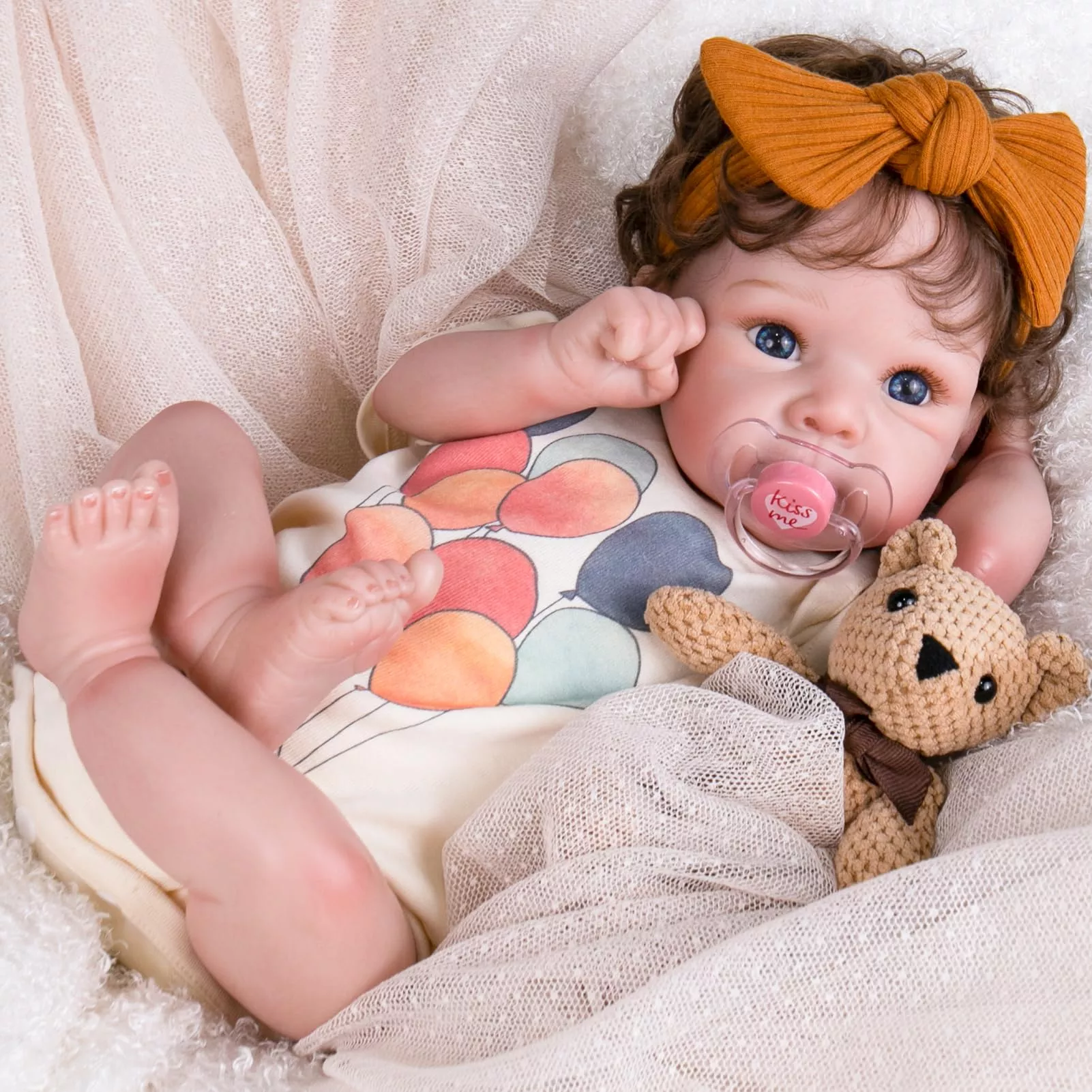 Aori Reborn Doll 20 Inch Newborn Baby Doll Beige with Accessories