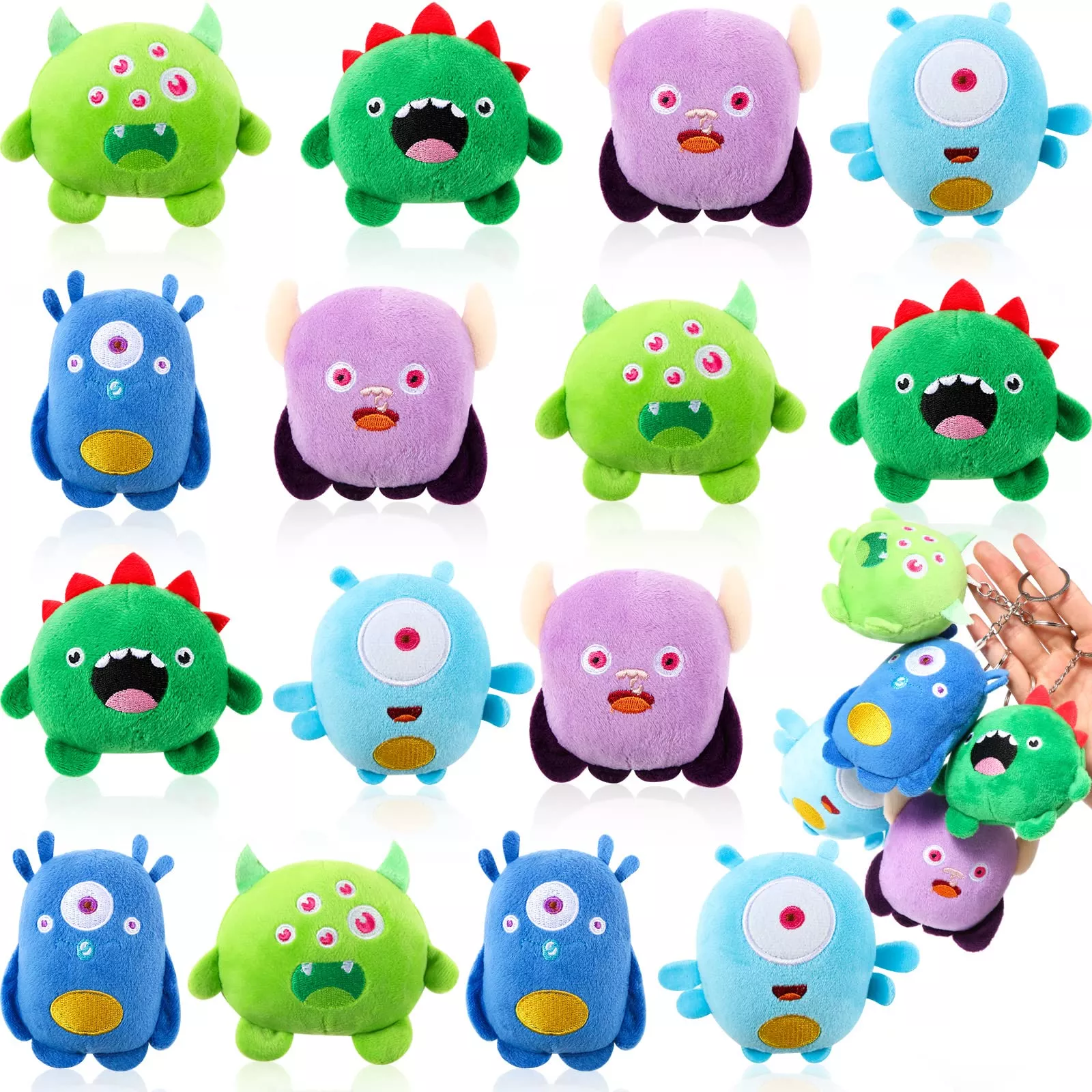 Aoriher Monster Plush Toys - Multi-colored, 3.2 Inches, 15 Pack