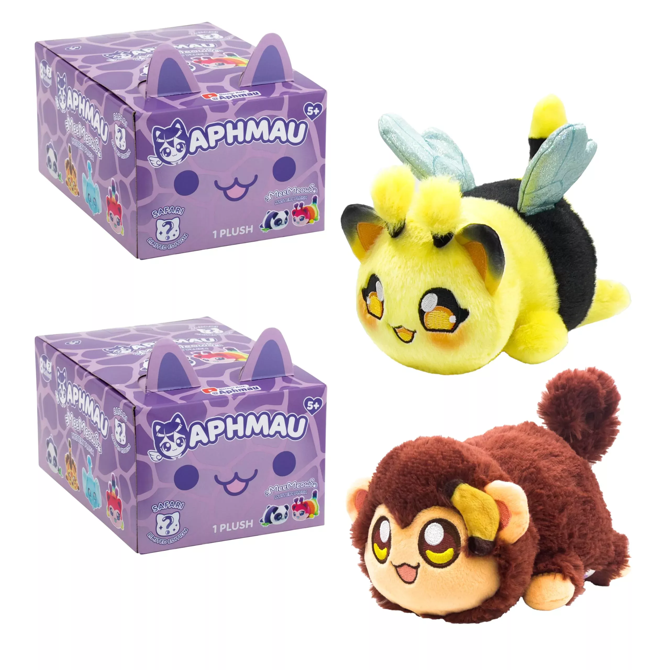 Aphmau 6” MeeMeow Mystery Plush 2 Pack - Series 1 Safari, Multicolored
