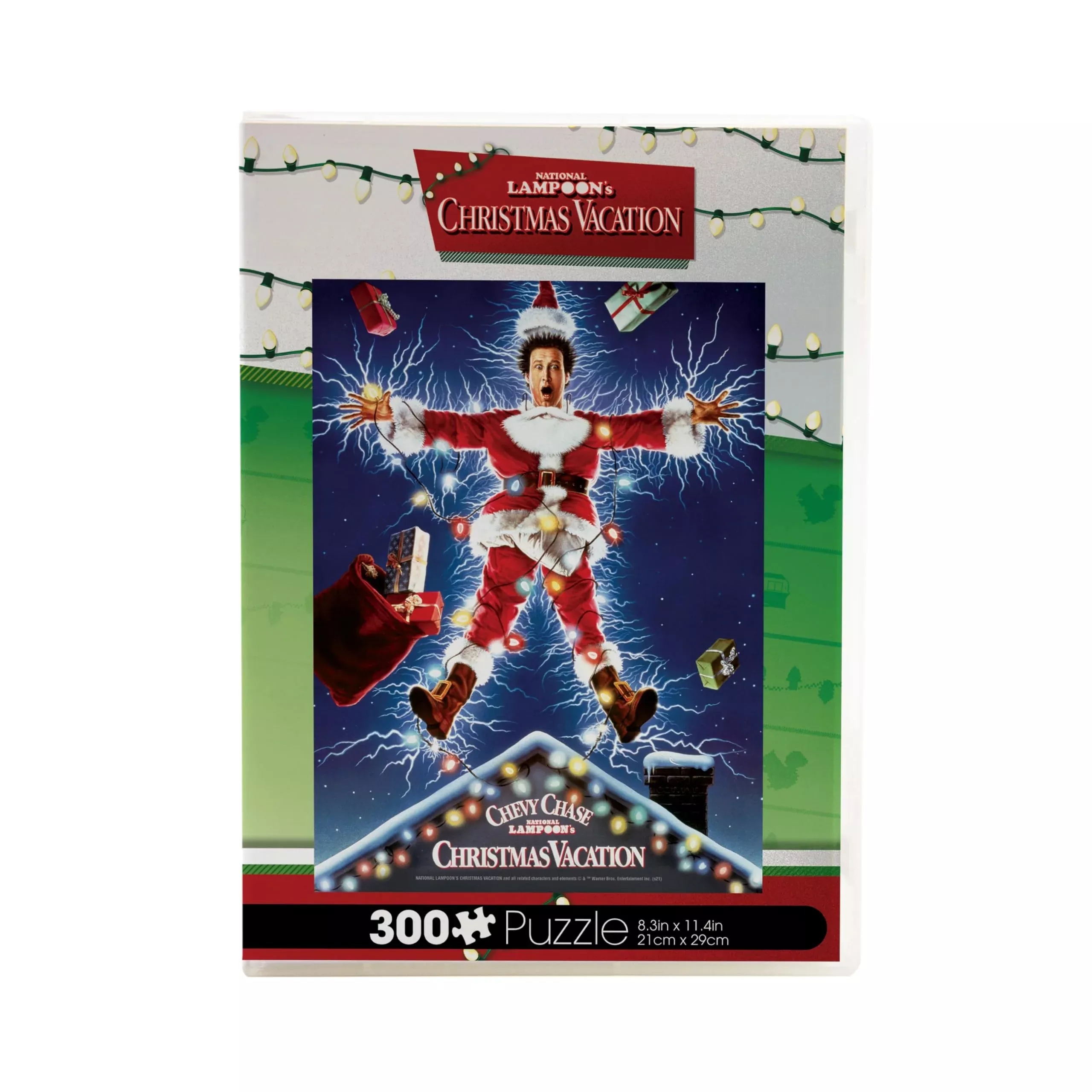 AQUARIUS 300 Piece Christmas Vacation Puzzle in VHS Box, Multicolor