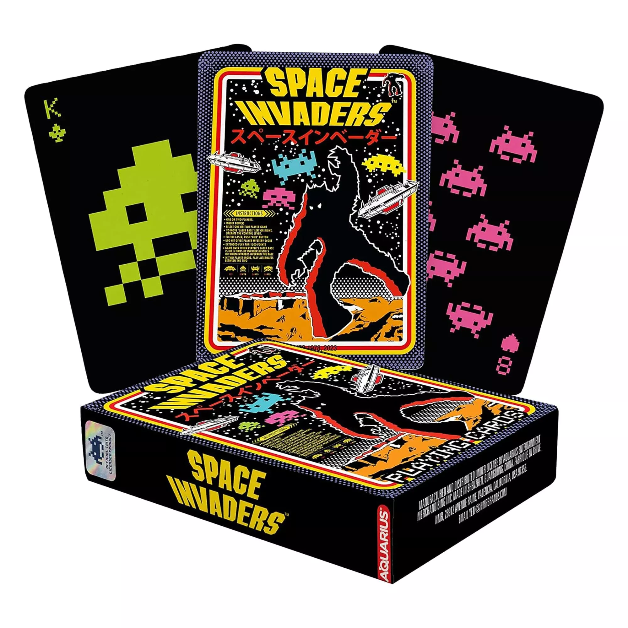 AQUARIUS Space Invaders Playing Cards - Multi-color - One Size - 54 Cards