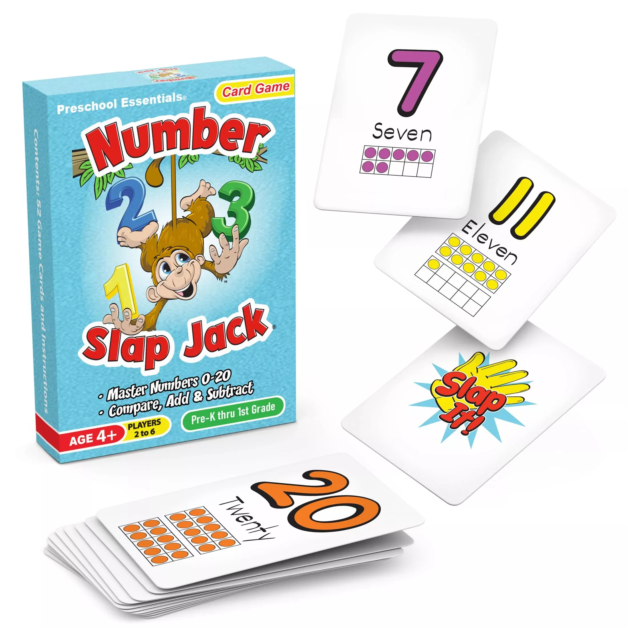 Arizona GameCo Number Slap Jack Learning Game for Ages 4+, Medium