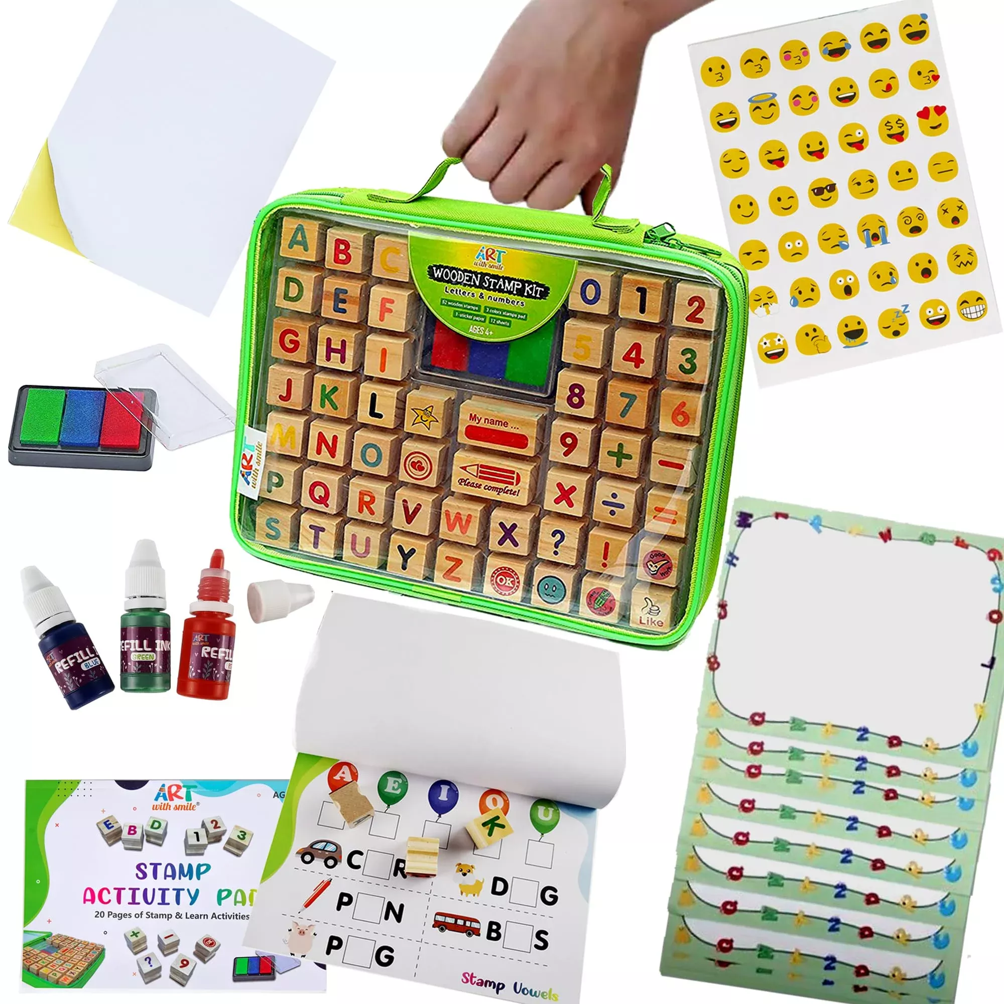 Art with Smile Large Stencil Art Kit for Kids - 300+ Templates