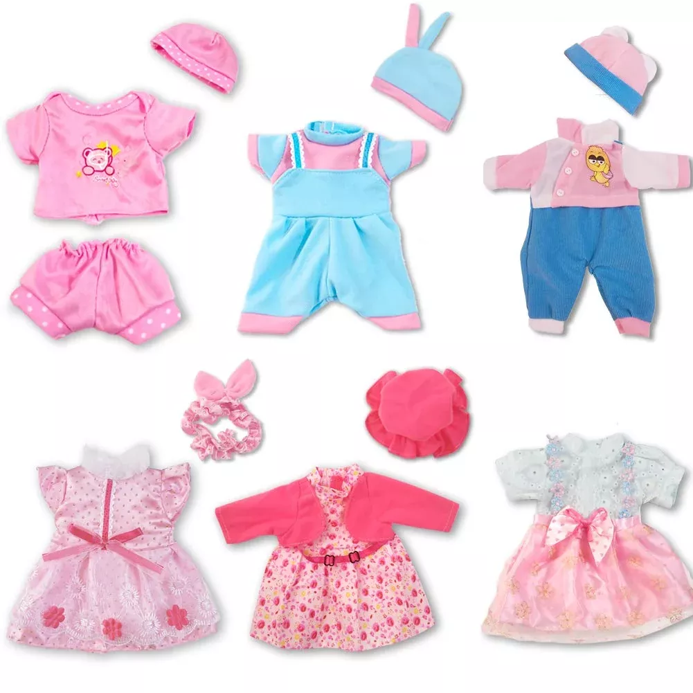 Artst Doll Clothes,12 Inch Baby Doll Clothes[6 Sets](Include 4 Hats +