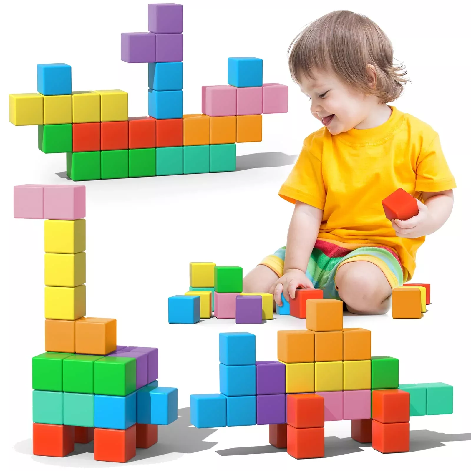 Asago Magnetic Building Blocks Set, 56 Pieces, Multicolor, STEM Toy