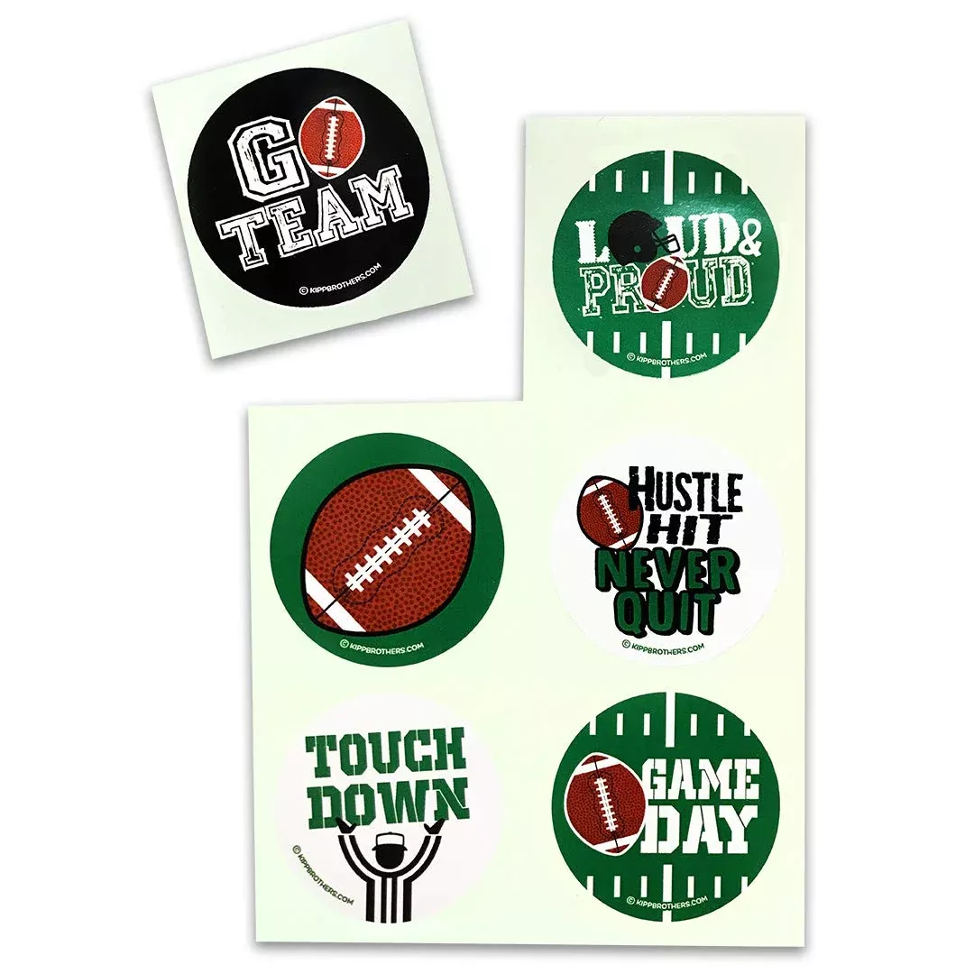 Assorted Football Sports Sticker Sheet Pack - 102 Stickers