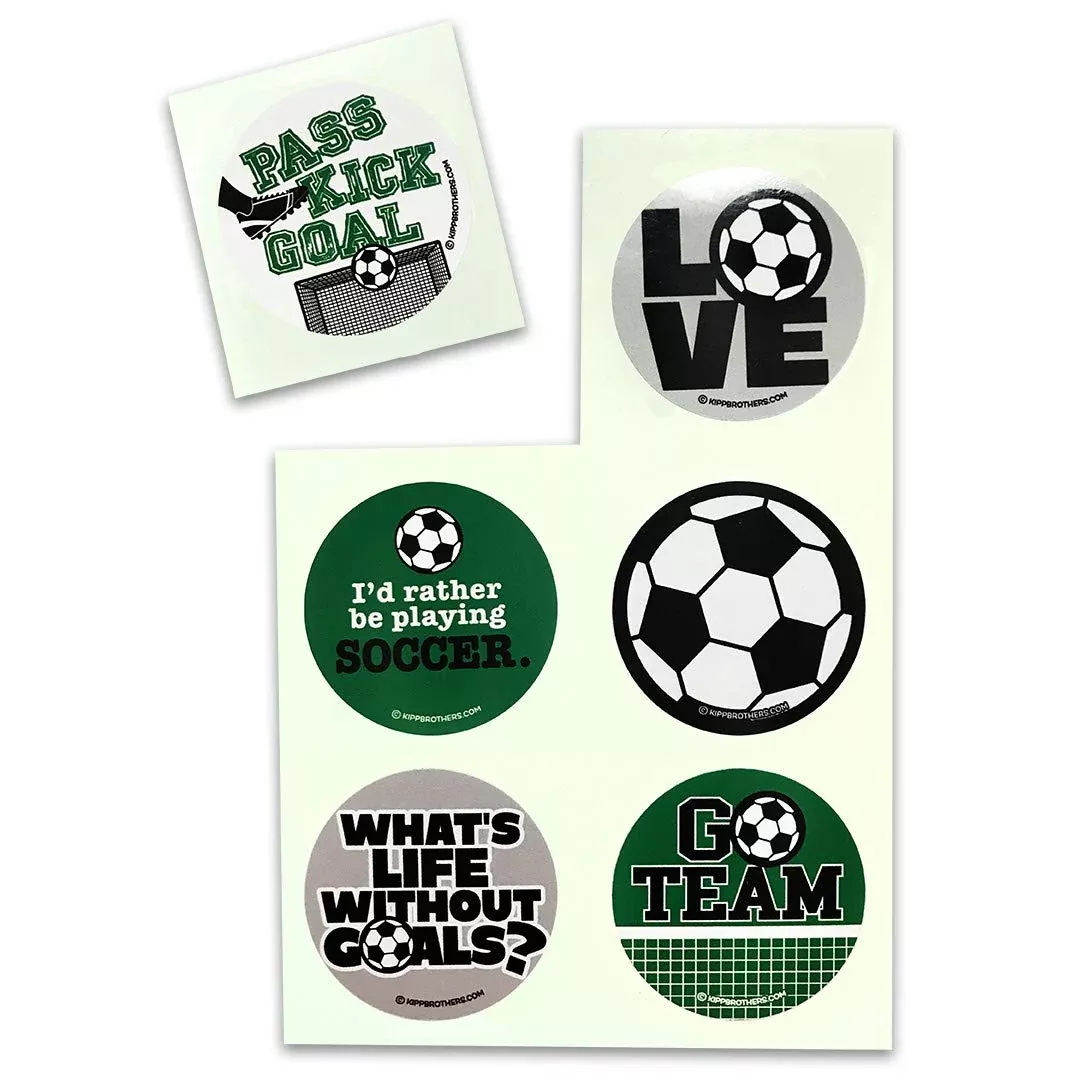 Assorted Soccer Sports Sticker Sheet Pack - 102 Stickers