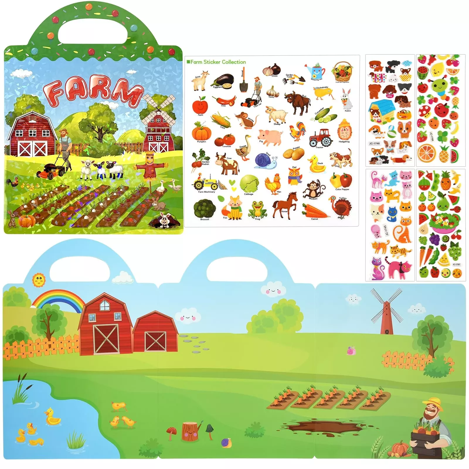 ASTARON 3D Puffy Sticker Book for Kids, Multicolor, 88 Stickers
