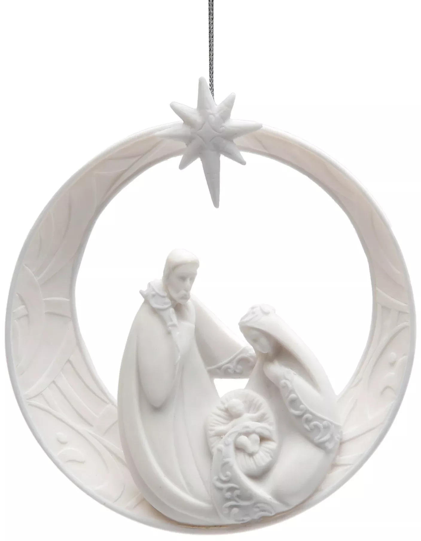 ATD Appletree Design Holy Family Nativity Ornament, Ceramic, 4-5/8-Inc