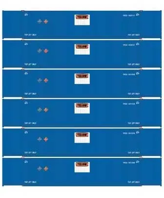 Athearn 18042 N Scale 53' CIMC Intermodal Container Yellow YRCU 6 Pack #1